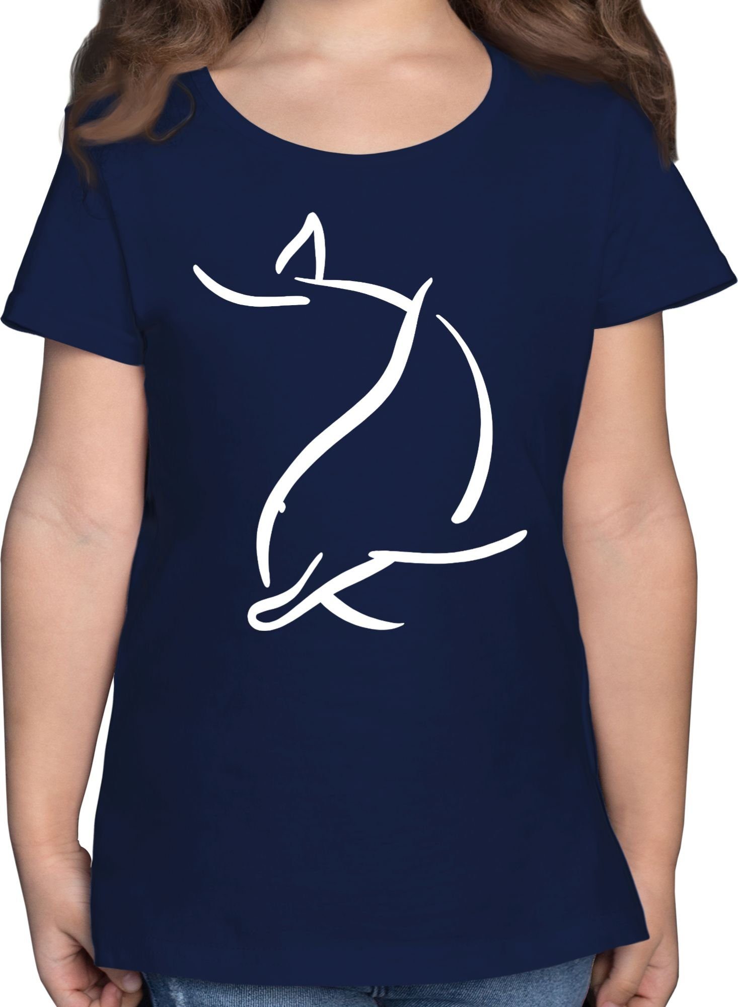 Tiermotiv Simpler 1 Dunkelblau Shirtracer Delfin T-Shirt Animal Print