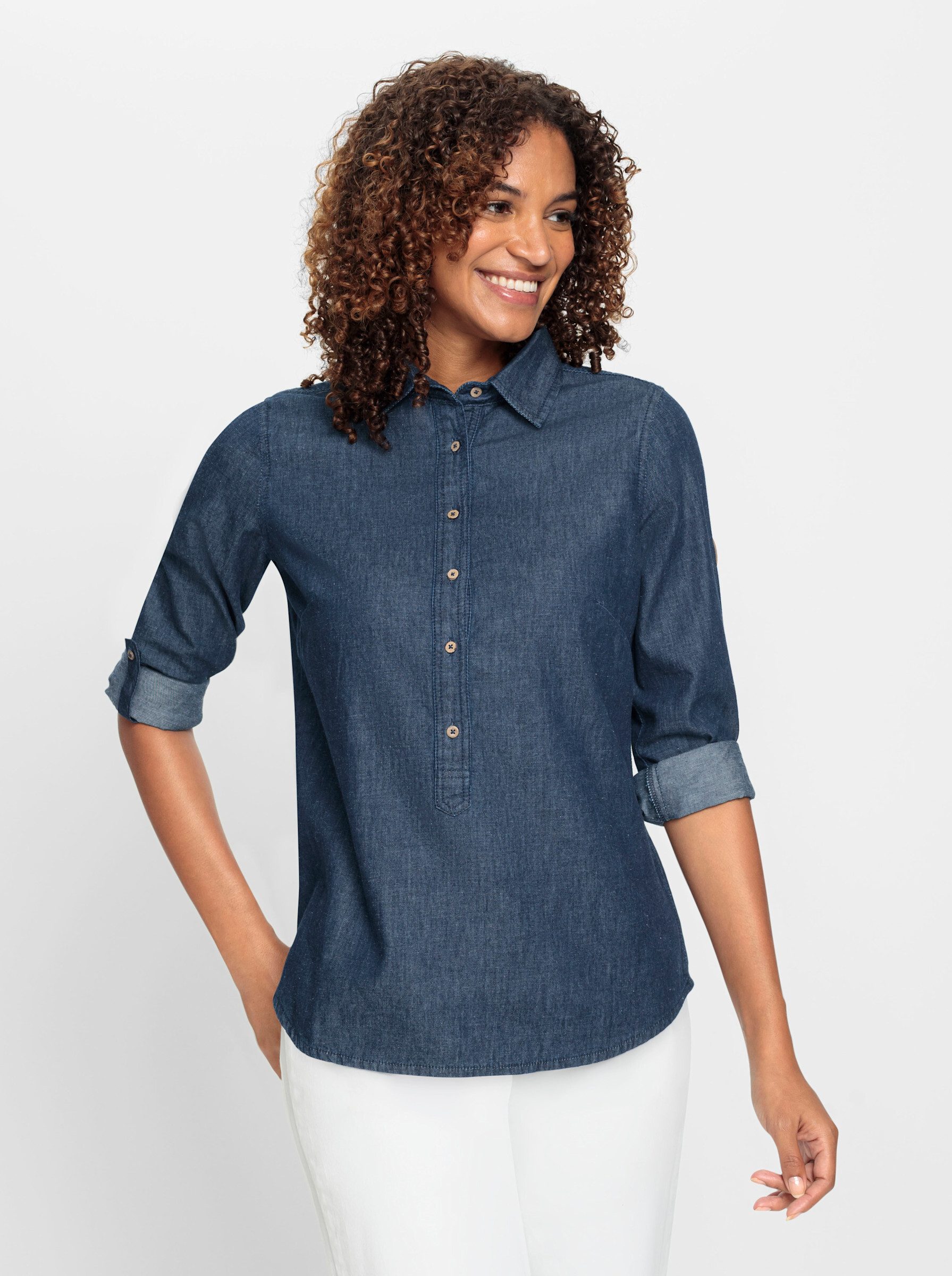 Klassische Bluse Jeansbluse