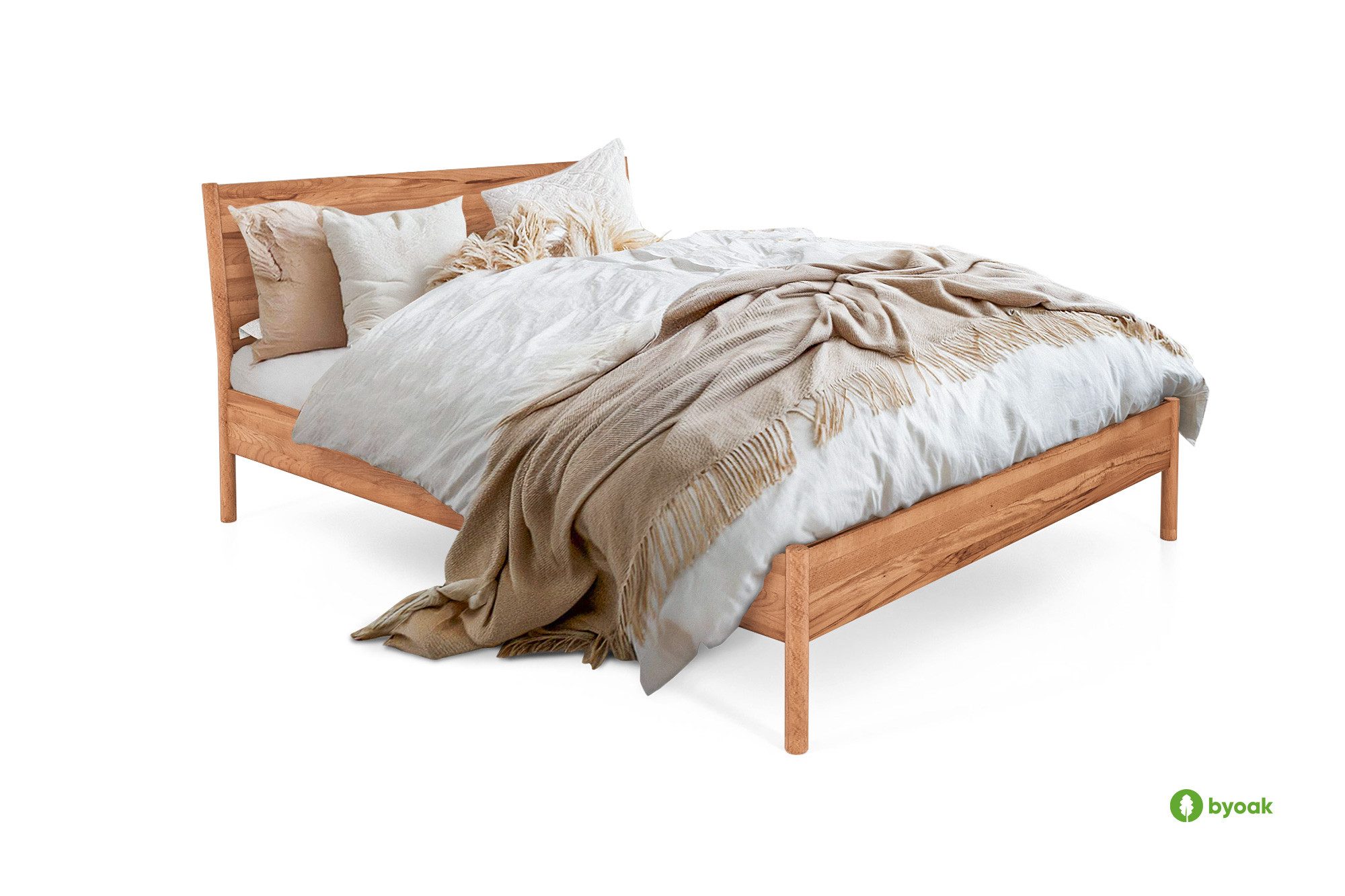 byoak Bett POLA mit Holzkopfteil, Naturgeölt günstig online kaufen