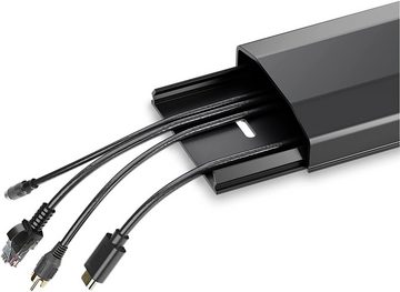 PureMounts Kabelkanal mit Klebeband + Schrauben/Dübel, aus Kunststoff, Länge: 50cm, Breite 6cm, Farbe: schwarz