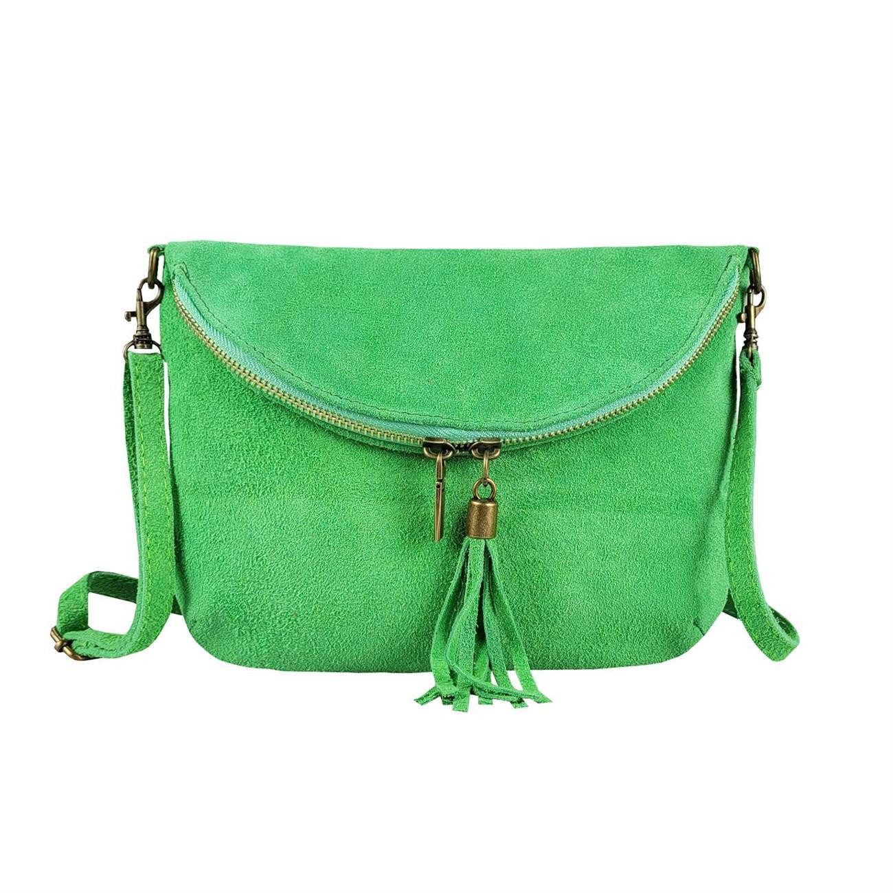 Schultertasche Made in Italy Damen Leder Tasche CrossOver