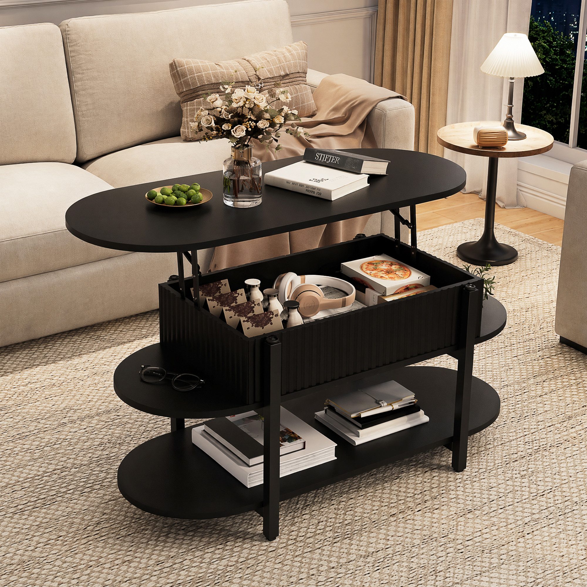 Ovale Couchtische mit Ablage online kaufen