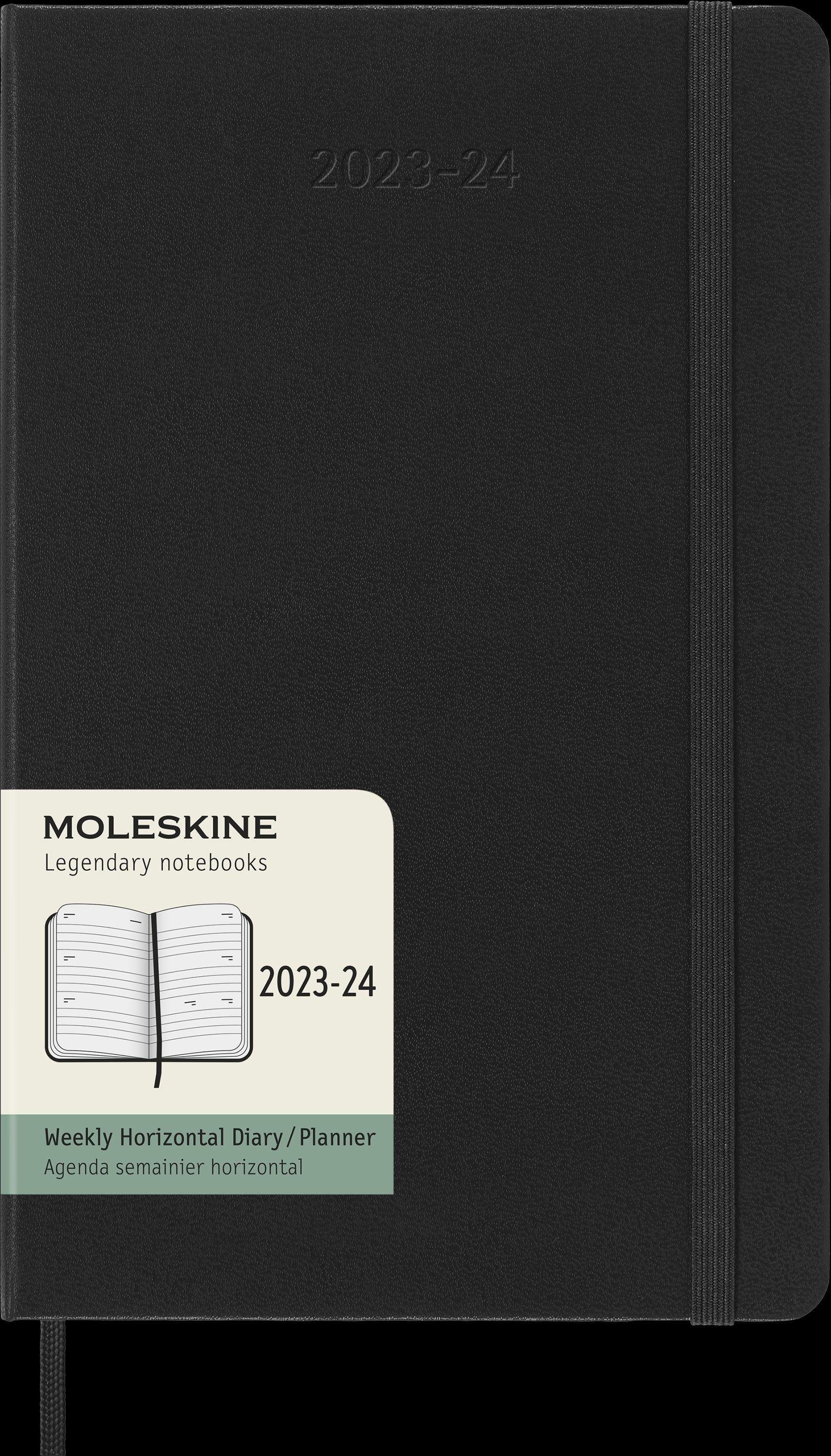 Terminkalender Moleskine 18 Monate Wochenkalender 2023/2024, Large/A5, Schwarz