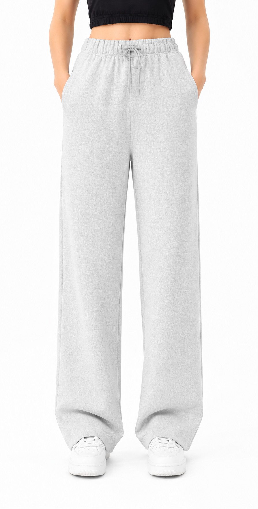 R-CAMP Sweathose Jogginghose Damen (Packung, 1-tlg., Joggingose für Damen) Lang Weite Sporthose Weites Bein Baumwolle Bequeme Wide Leg