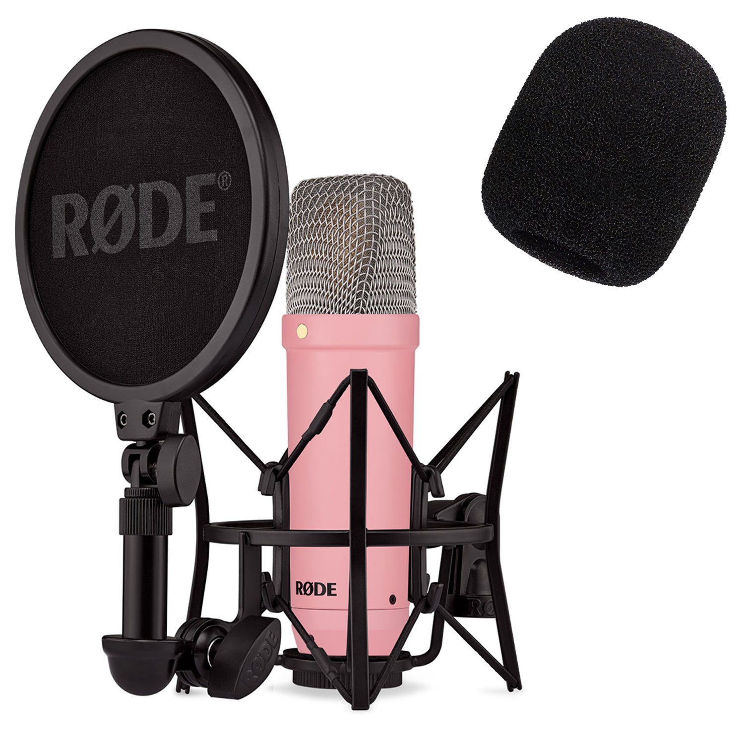 Mikrofon Rode NT1 Signature Pink Mikrofon mit Popschutz