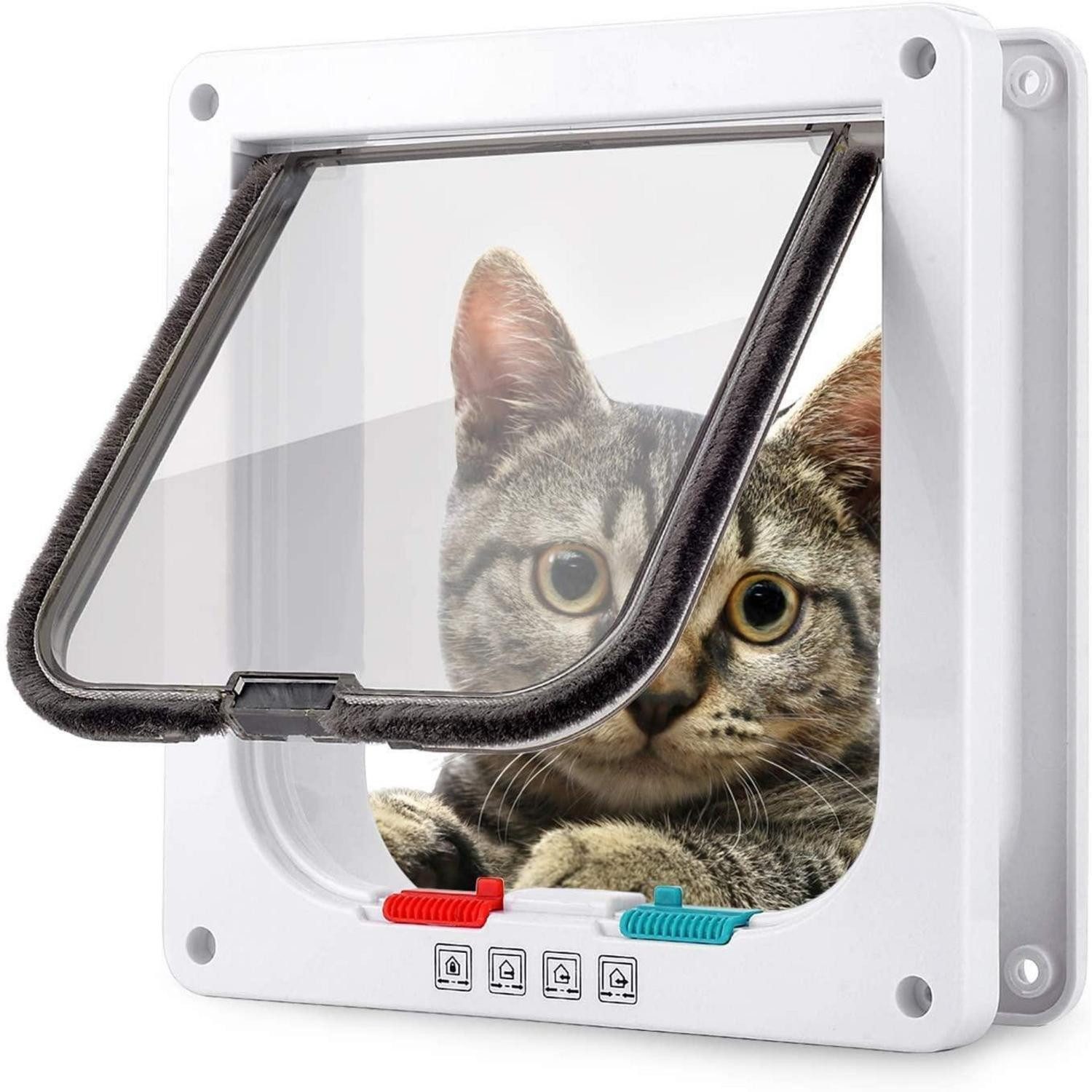 LuxusKollektion Katzenklappe Katzenklappe einziehbar Rahmen 4 Modi