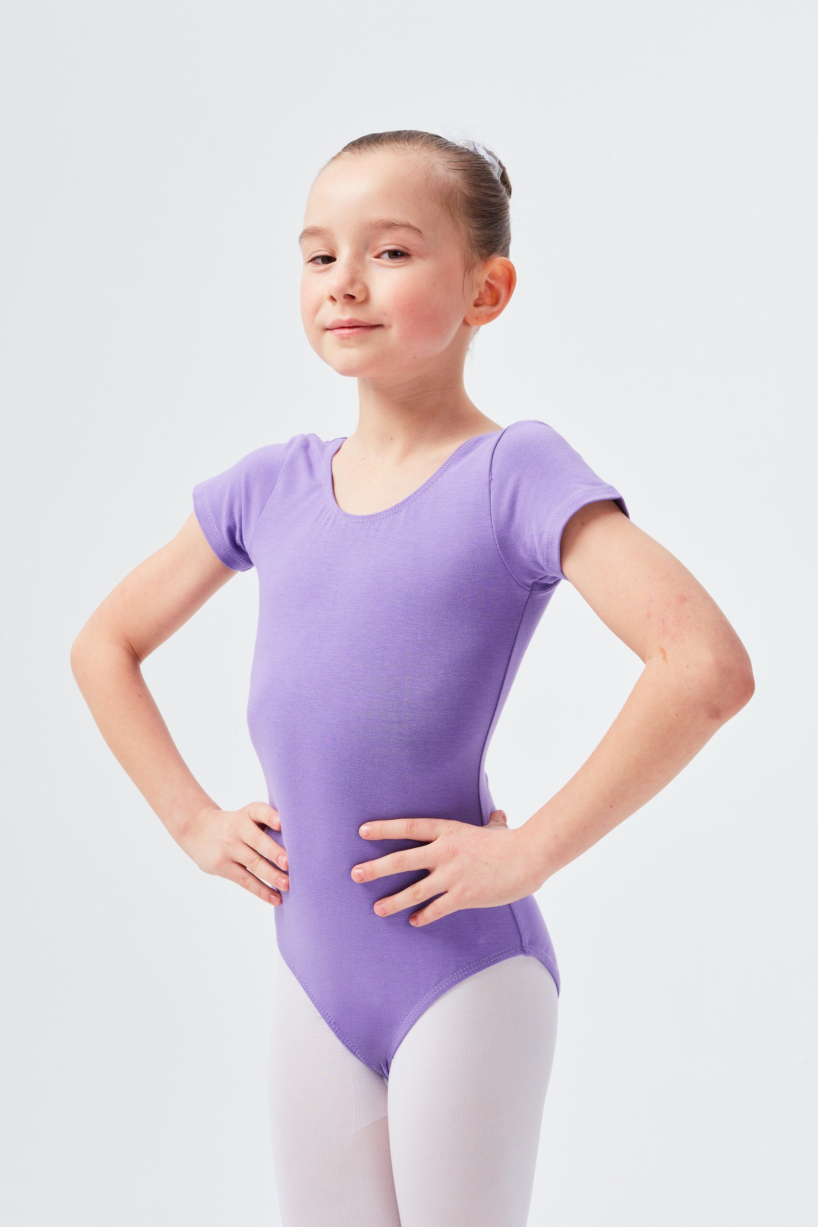 tanzmuster Body Ballettbody Sally aus weicher Baumwolle Kurzarm Trikot fürs Kinder Ballett