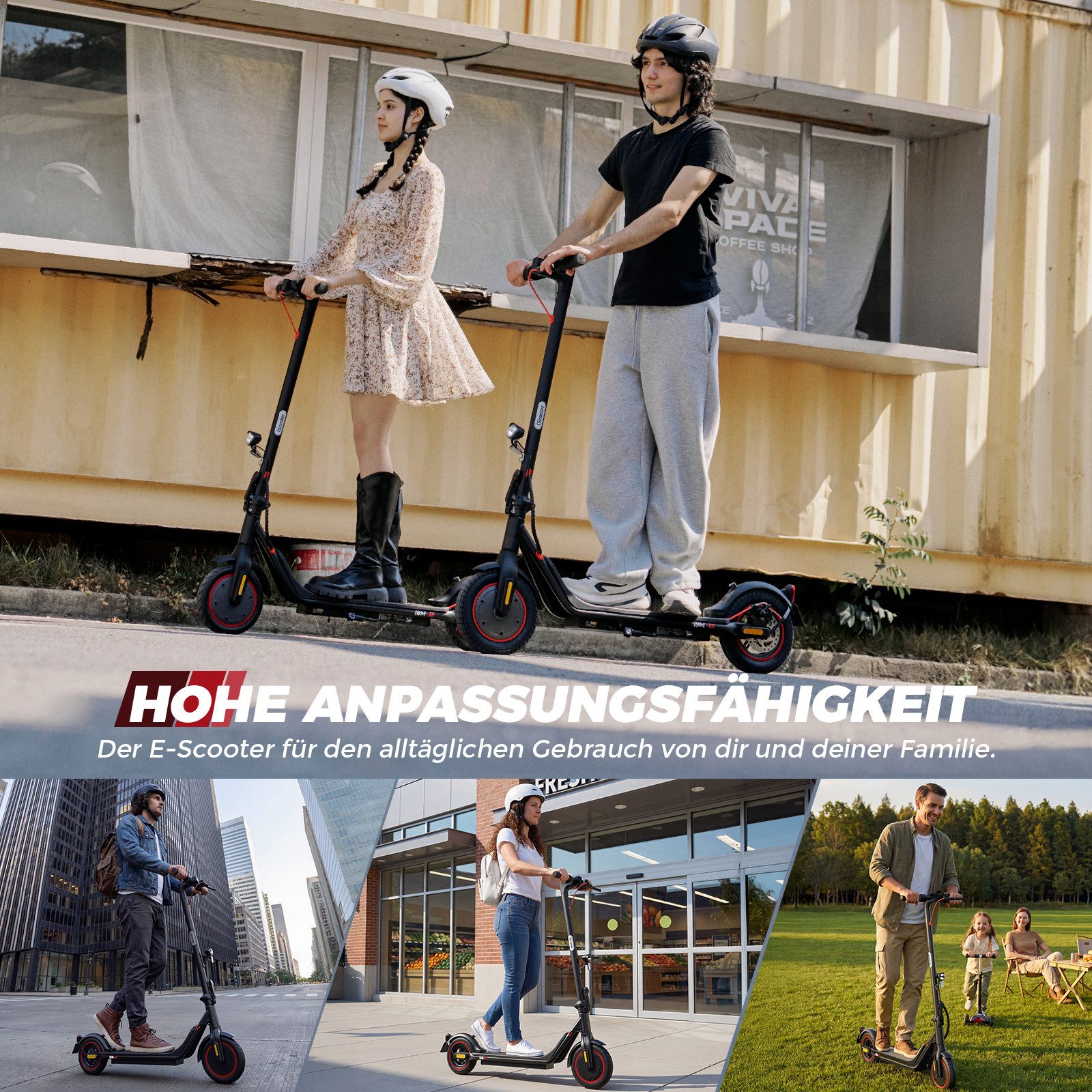 iscooter E-Scooter Elektroroller mit ABE, tragbar und faltbar, 20km/h,Mit 13 kg extrem leicht