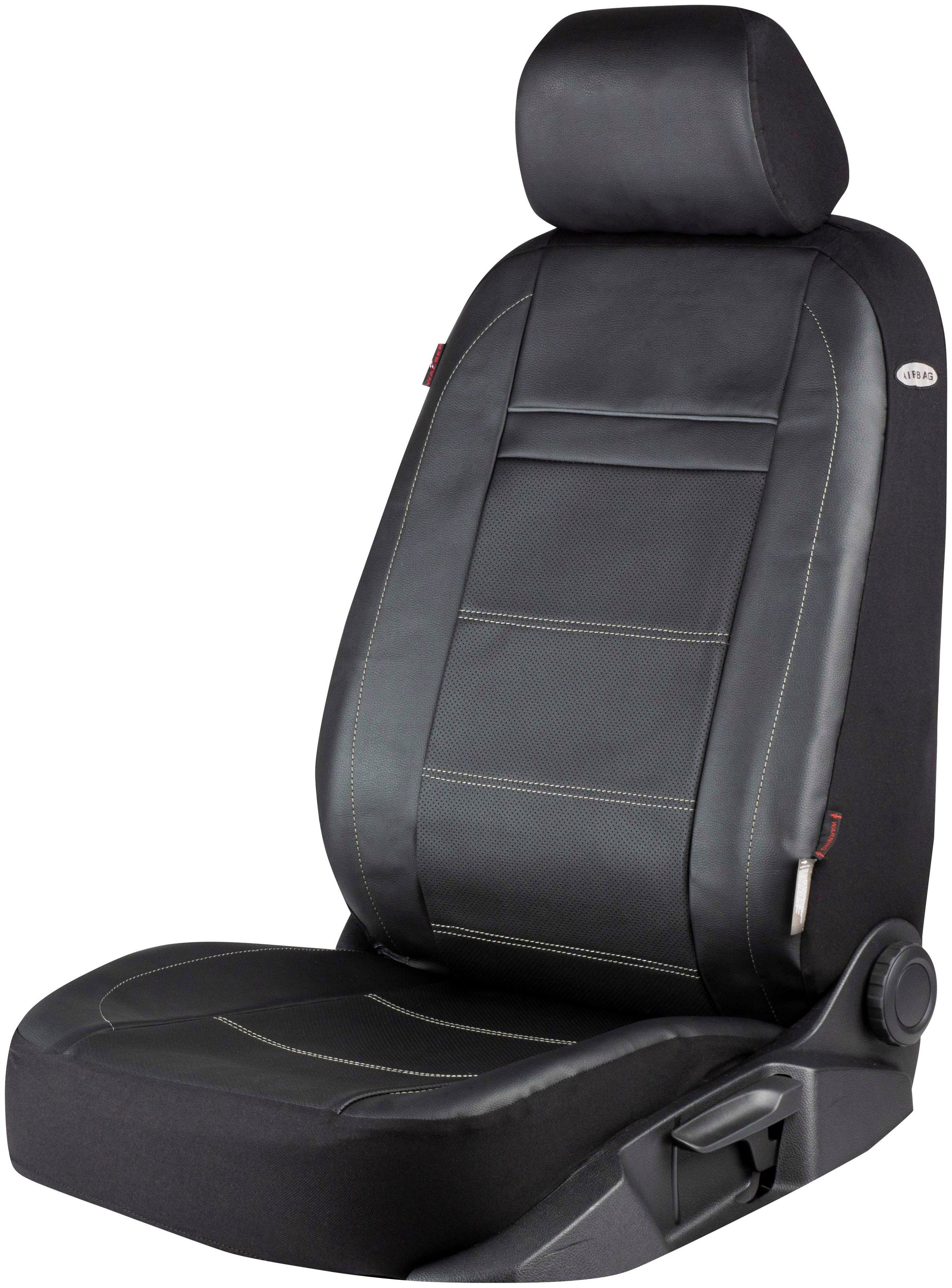 Autositzbezug ZIPP-IT Premium Rover, PKW-Schonbezüge Komplettset mit  Reißverschluss-System schwarz