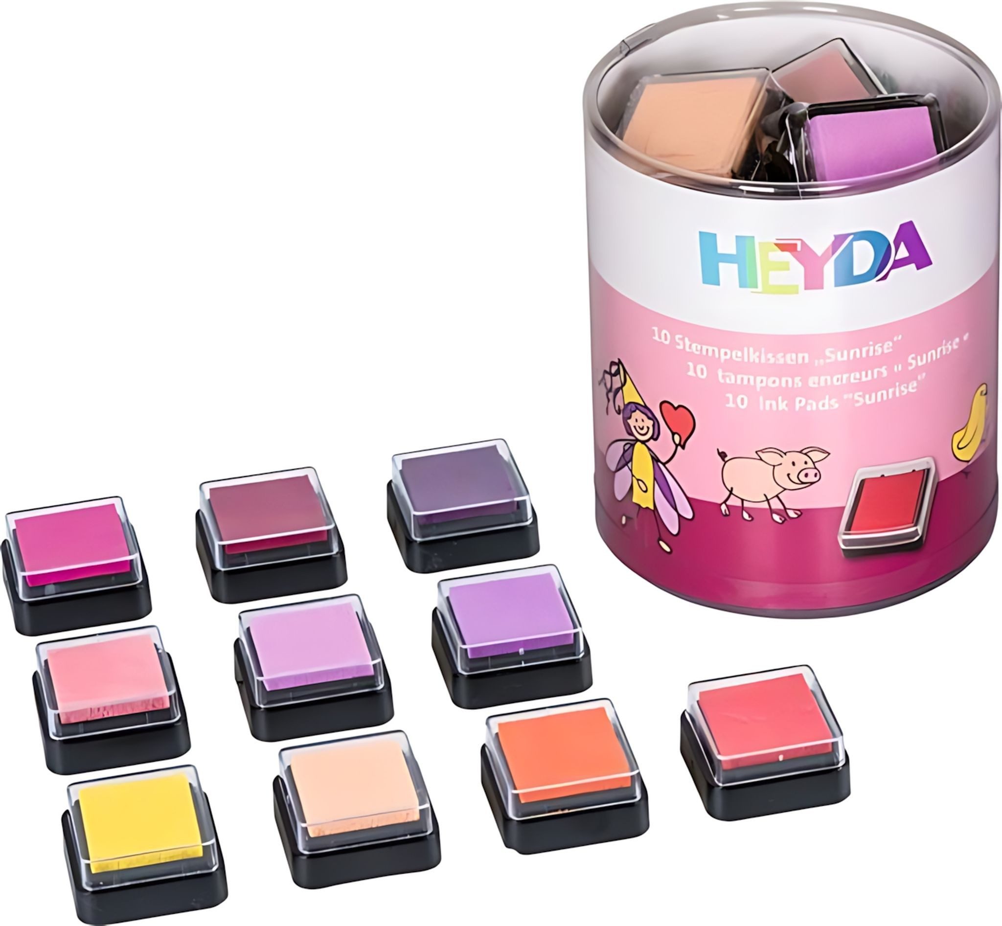 Heyda Stempel HEYDA 204888471 Stempelkissen-Set Mini Sunrise 3 x3 cm sonnengelb