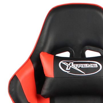 vidaXL Bürostuhl Gaming-Stuhl mit Fußstütze Drehbar Rot PVC