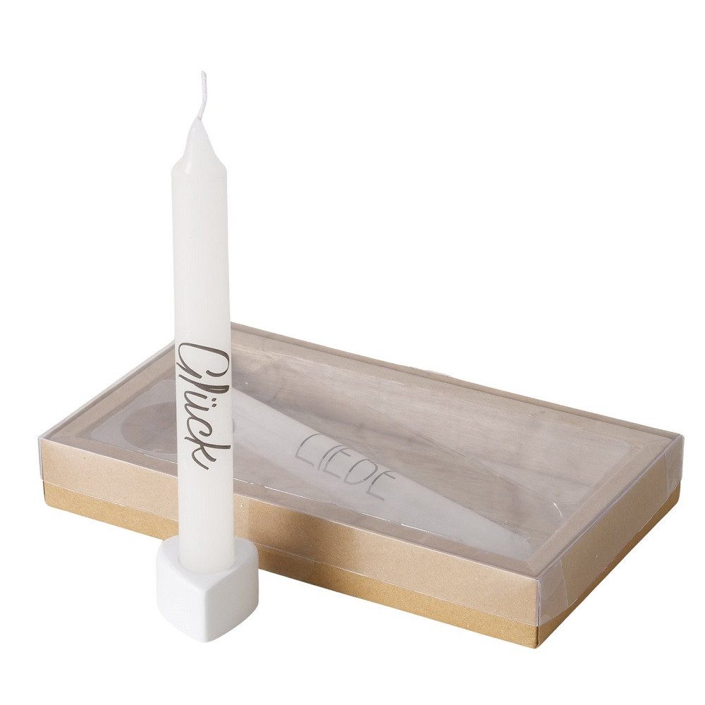 BOLTZE Stumpenkerze Boltze Kerze Liebe & Glück, 4 tlg., Geschenkbox, 2055900