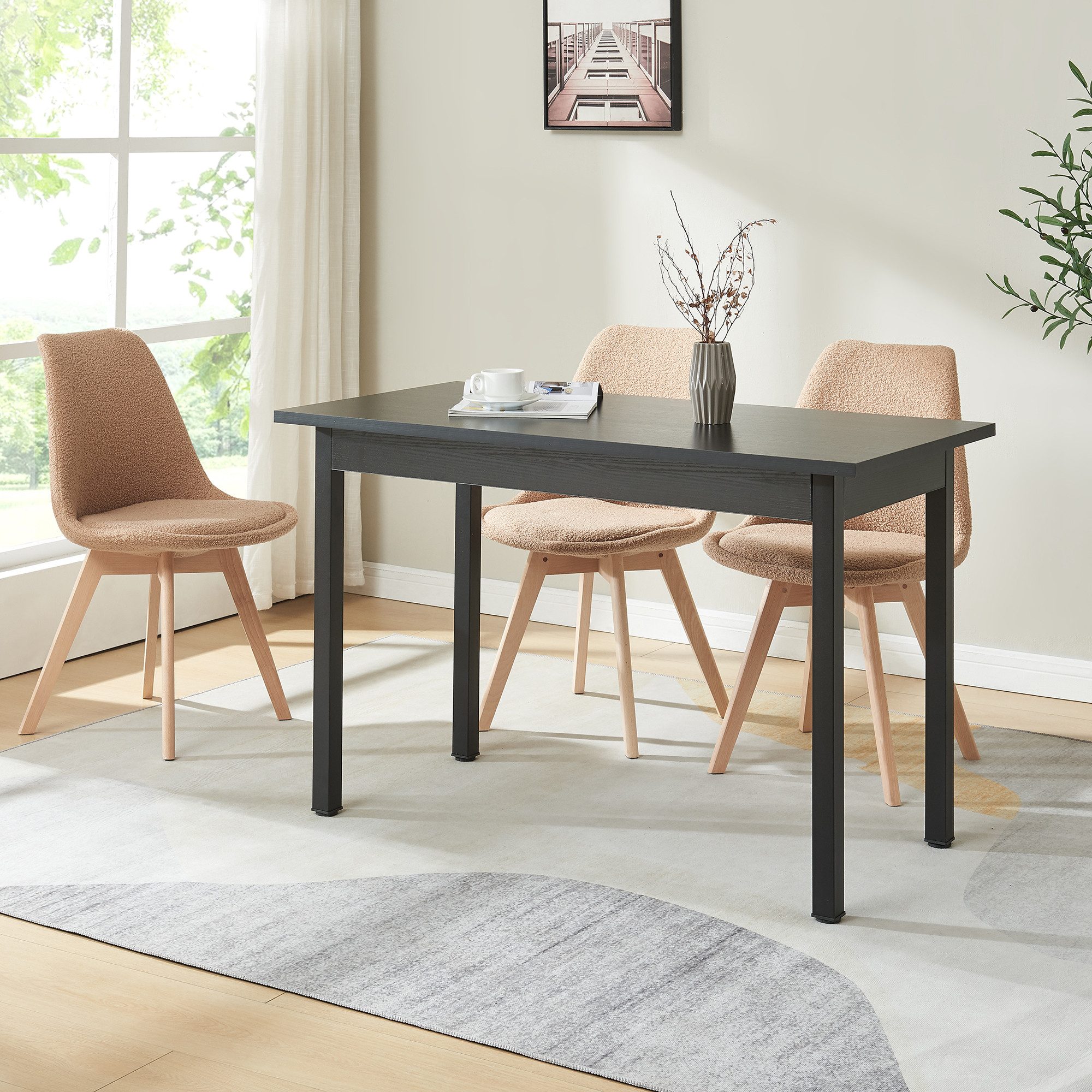 en.casa Esstisch, »Den Haag« 120x60 cm Schwarz günstig online kaufen