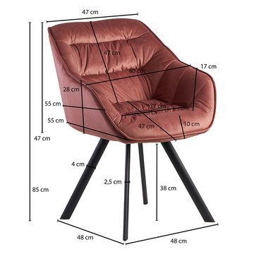 Lomadox Loungesessel, Küchenstuhl schwarzen Beinen Design Stuhl Stoffbezug 60/85/64cm