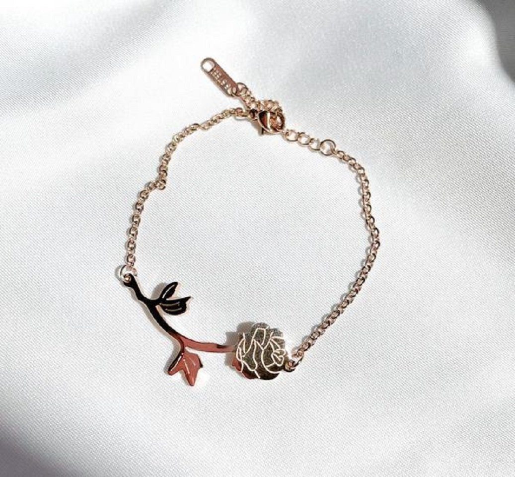 GOLDKLEIN Armband Edelstahl Blume Schmuck Armkette, Damen, inkl. Geschenkbo günstig online kaufen