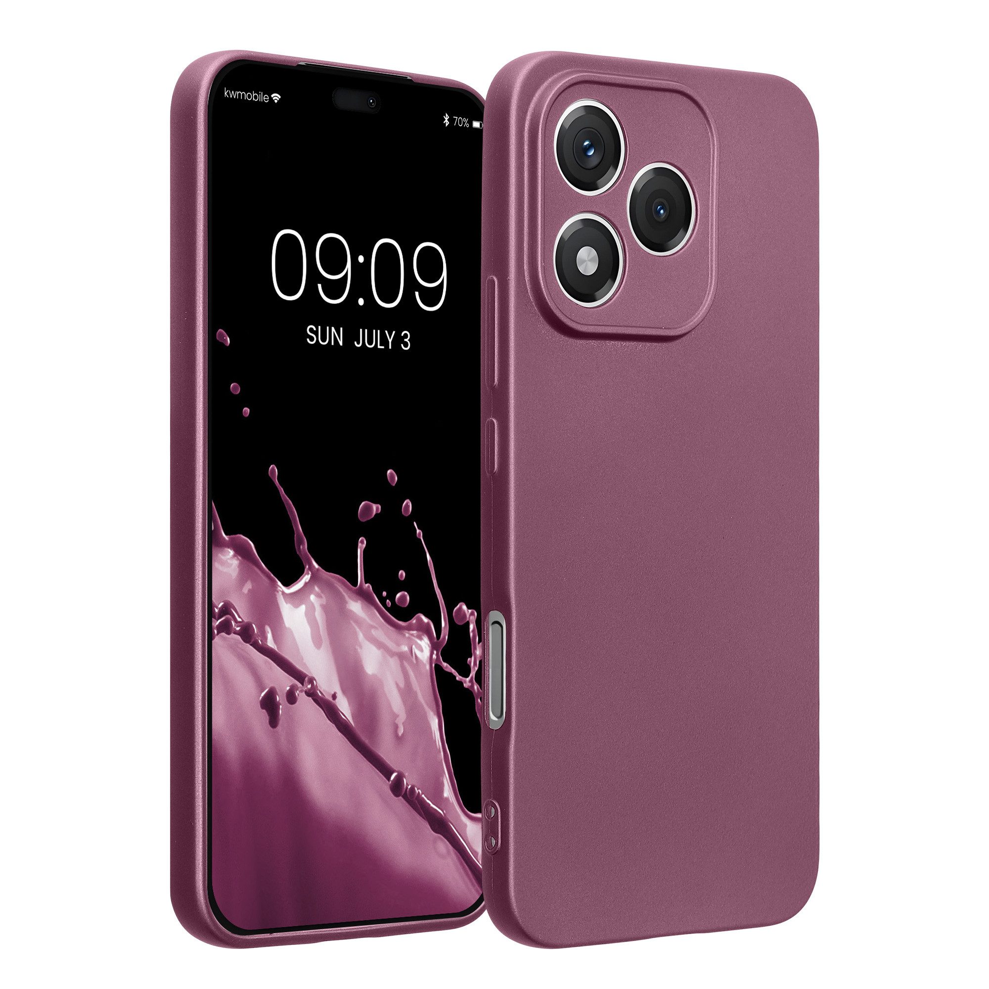 kwmobile Smartphone-Hülle Handyhülle für HONOR 400 Lite Hülle, weiche Silikon Case metallisch schimmernd - Schutzhülle Cover