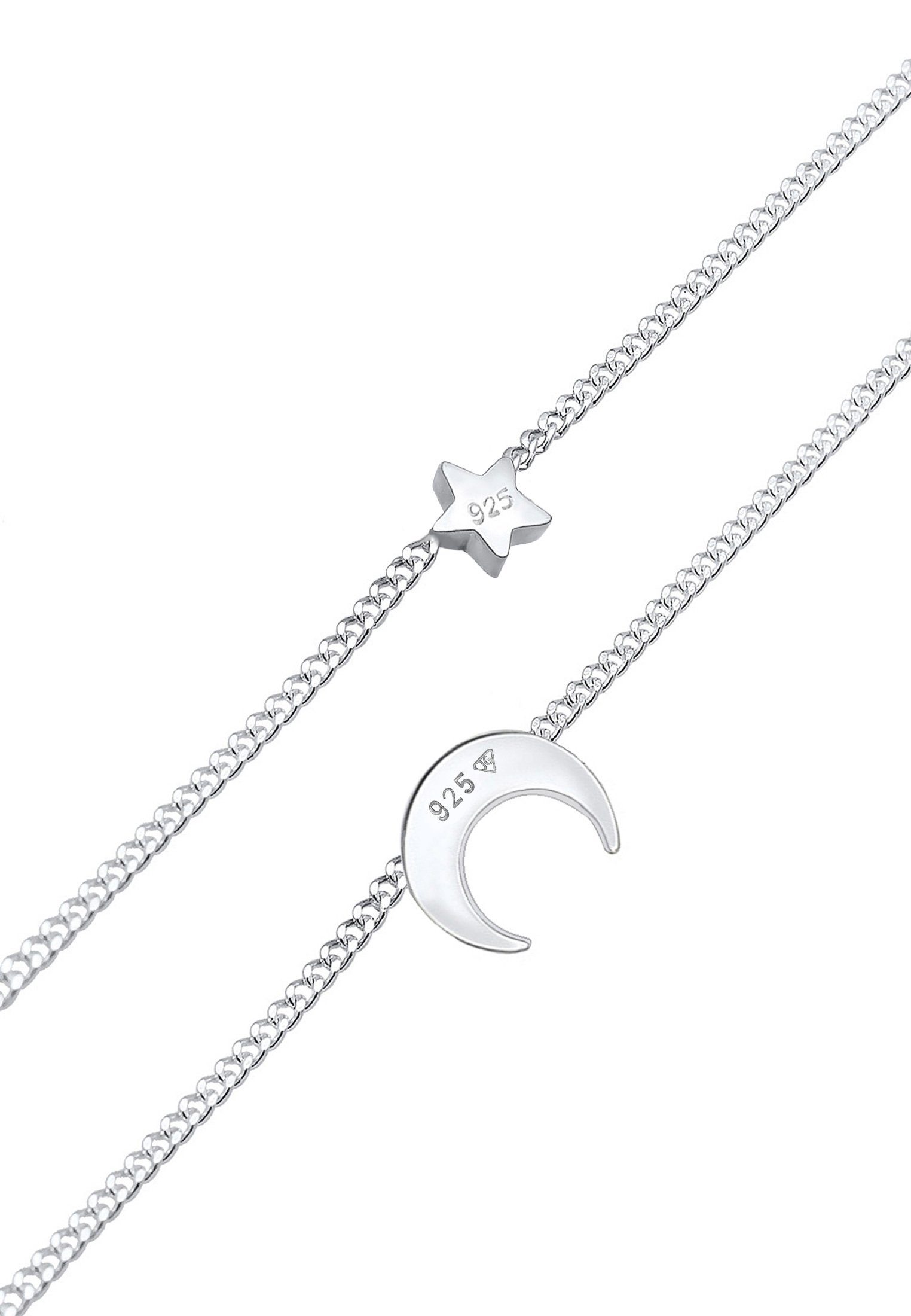 Elli Collier Choker Layer Halbmond und Sterne 925er Silber