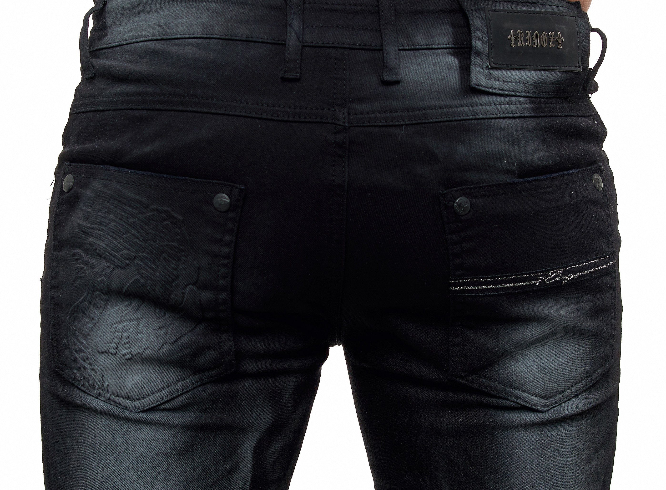 KINGZ Slim-fit-Jeans im angesagten Destroyed-Look