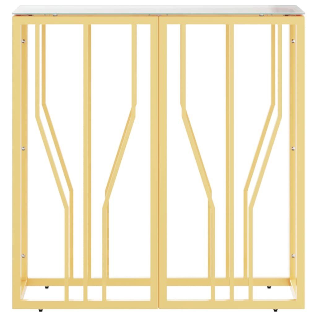 furnicato Beistelltisch und 70x30x70 cm Konsolentisch Edelstahl Glas (1-St) Golden