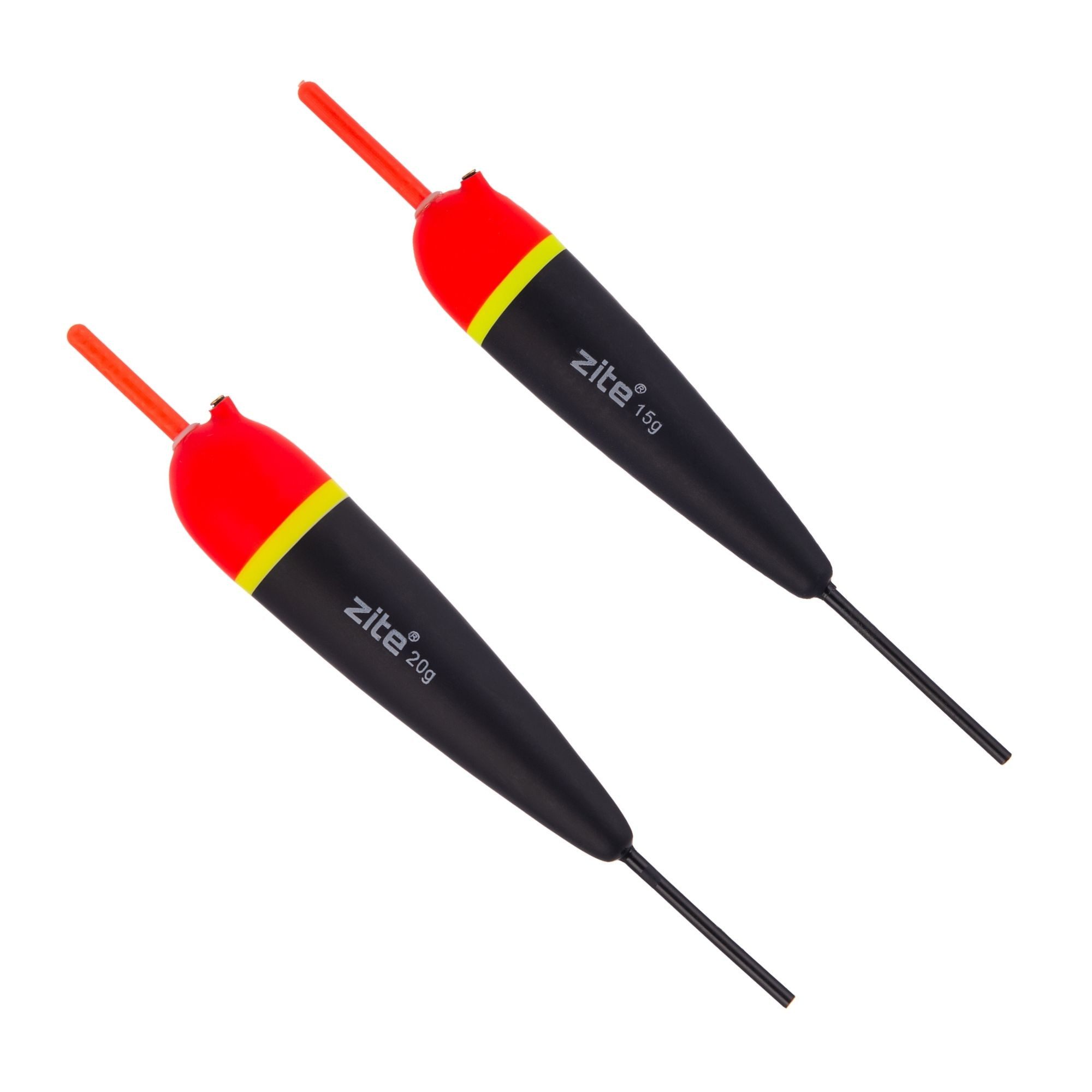 Zite Knicklichtpose Hecht-Durchlaufposen 15 & 20g im 2er Pack mit Knicklichtaufnahme Hecht