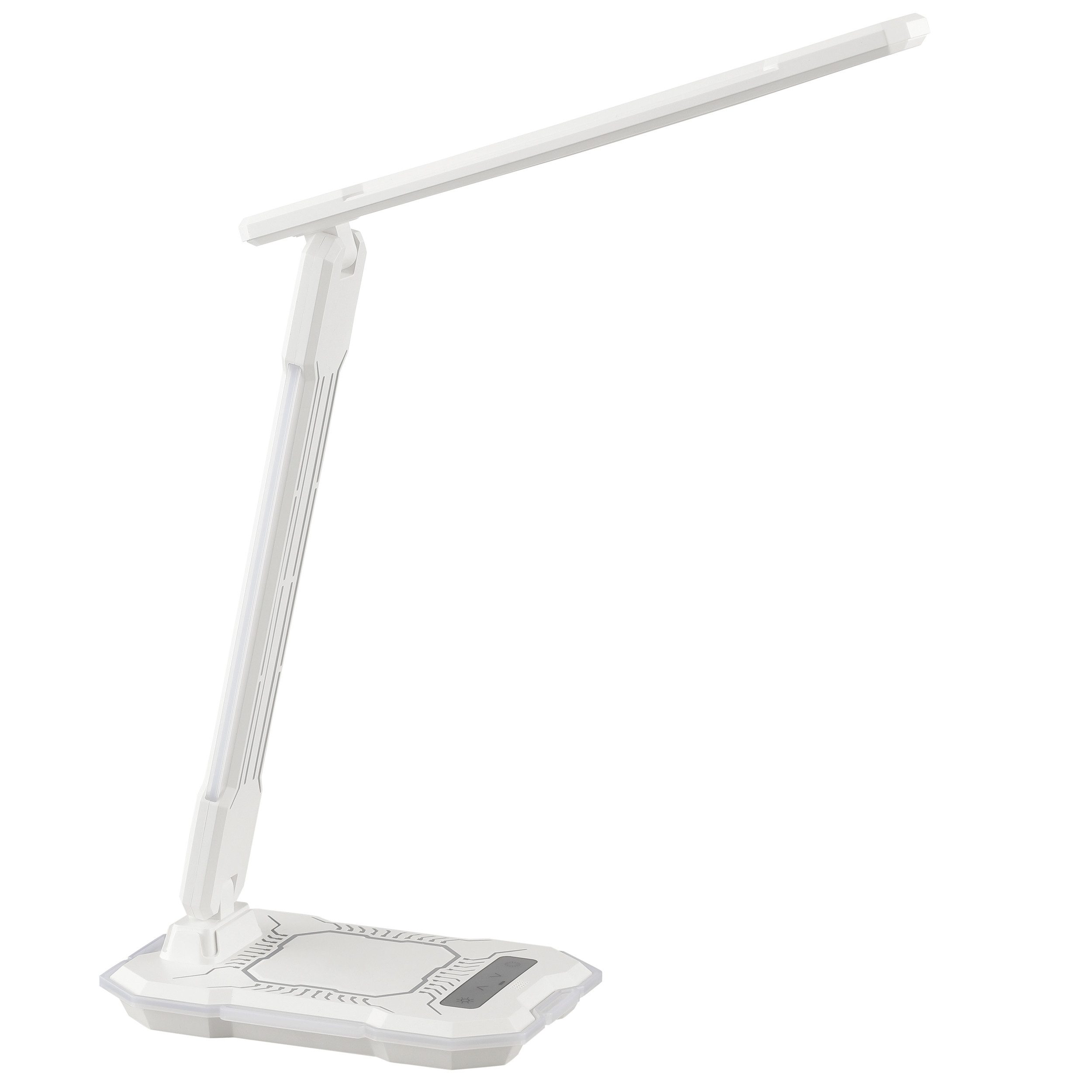 Brilliant LED Schreibtischlampe Cyberglow, Dimmfunktion, Farbwechsel, RGB, USB-Ladefunktion, LED fest integriert, warmweiß - kaltweiß, 720 lm, 3000-5000K, RGB, Wireless Charging, 31x18 cm