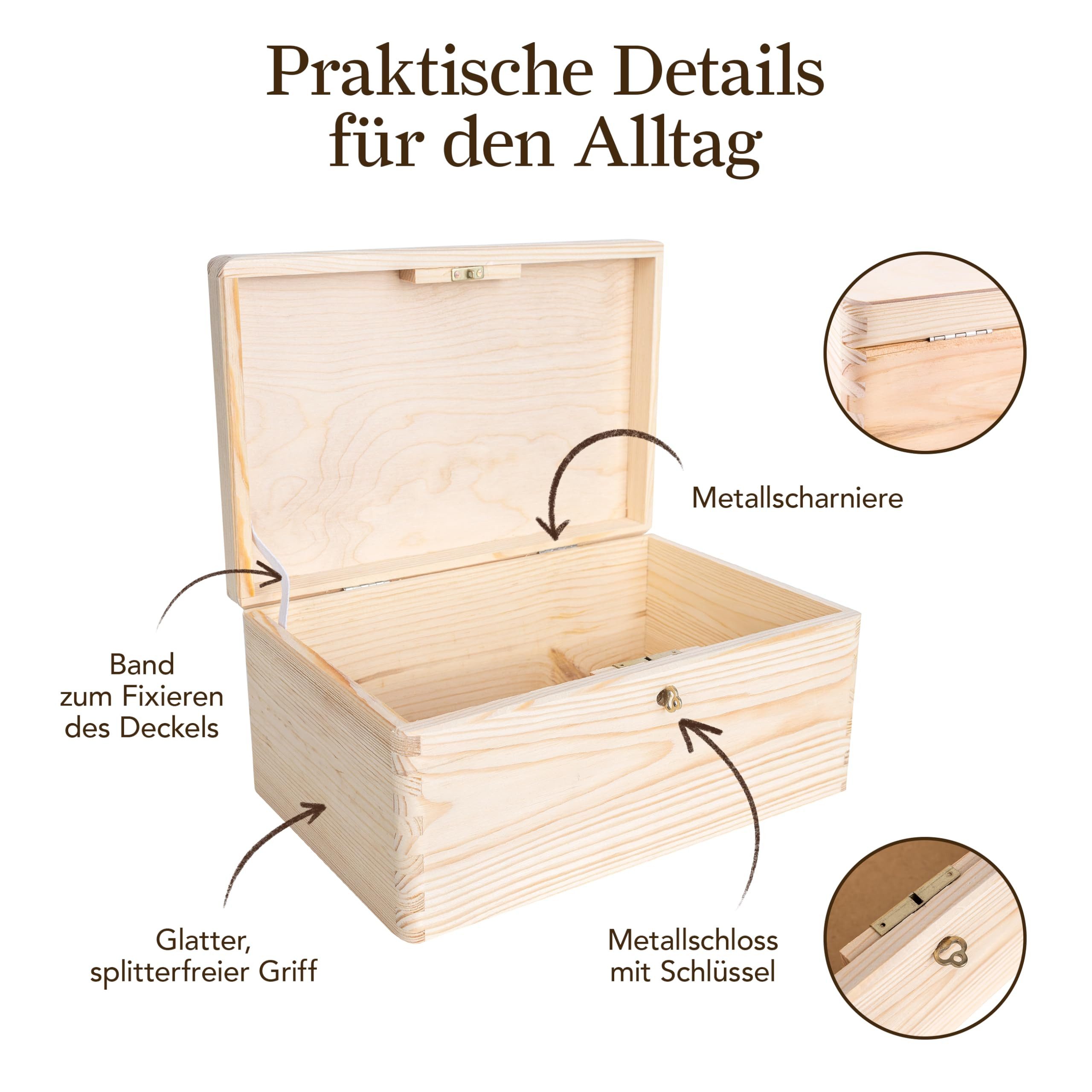 Creative Deco Aufbewahrungsbox mit Deckel und Schlüssel – Bild 5 von 5