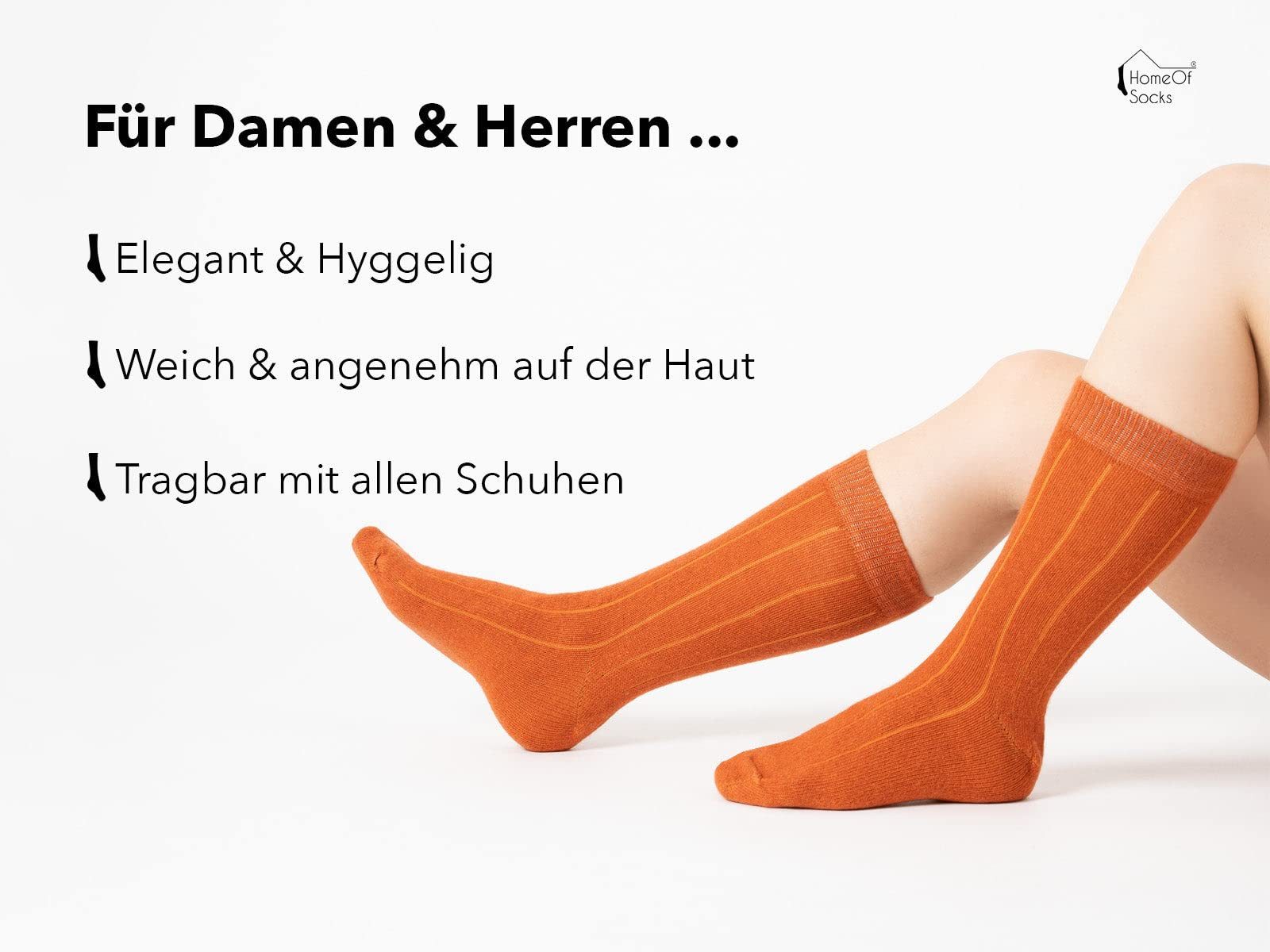 HomeOfSocks Socken Business Basic Socke mit Kaschmir und Merinowolle 2 Paar Luxuriöse Wollsocken Merino Kaschmir Zehennaht Strapazierfähig