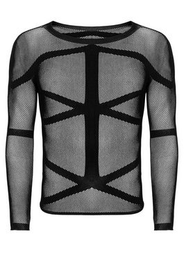 Obsessive Longsleeve Transparentes Long Sleeve Shirt für Männer - schwarz (1-tlg) Netz