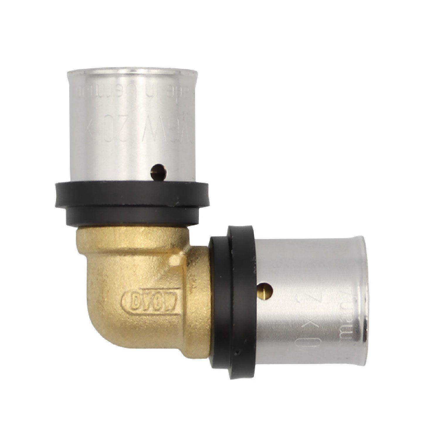 PipeTec Deutschland Pressfitting Pressfitting Winkel 20x2 mm 90 Grad TH Kontur für Alu-Verbundrohr