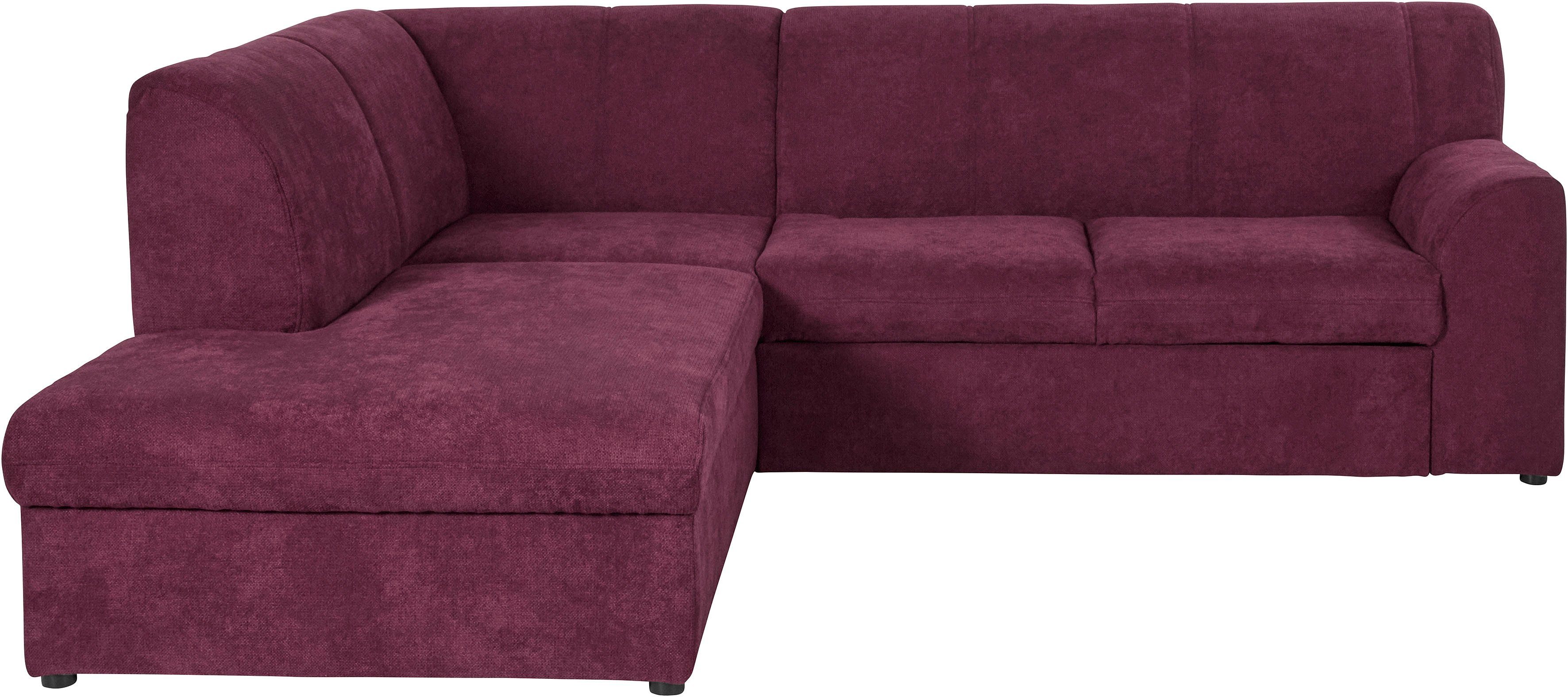 DOMO collection Ecksofa Topper zeitlos elegant, kompakte StellmaßeL-Form, mit Ottomane, wahlweise mit Schlaffunktion