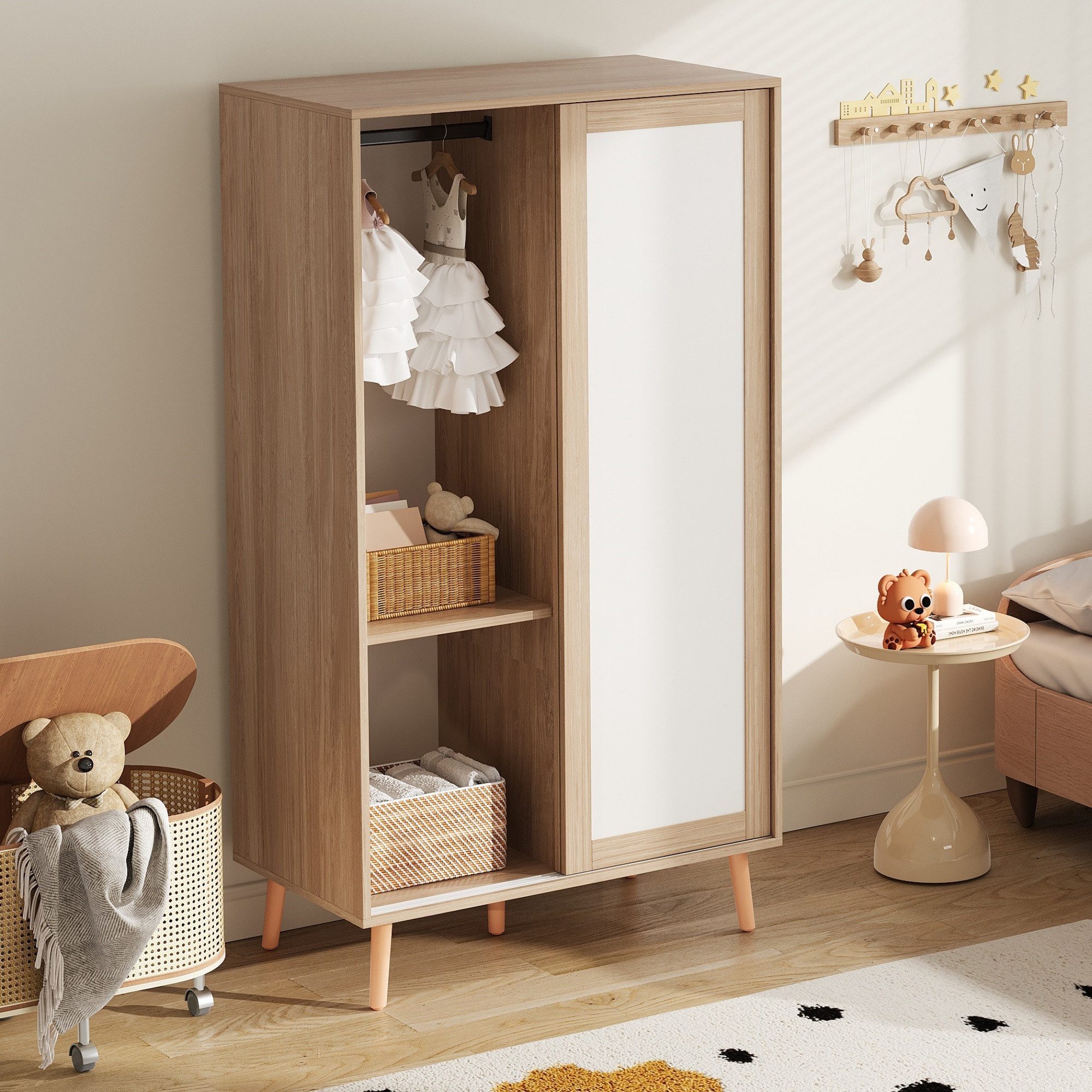 MODFU Kleiderschrank mit flexibler Aufteilung (Kinderkleiderschrank, günstig online kaufen