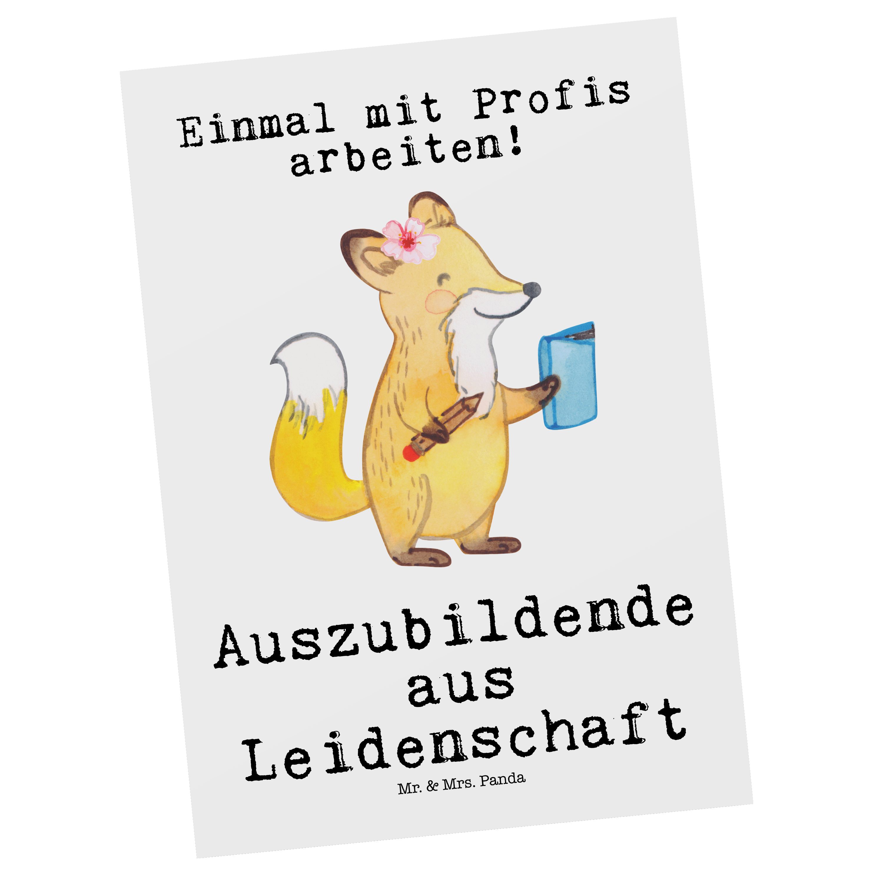 Mr. & Mrs. Panda Postkarte »Auszubildende aus Leidenschaft Weiß