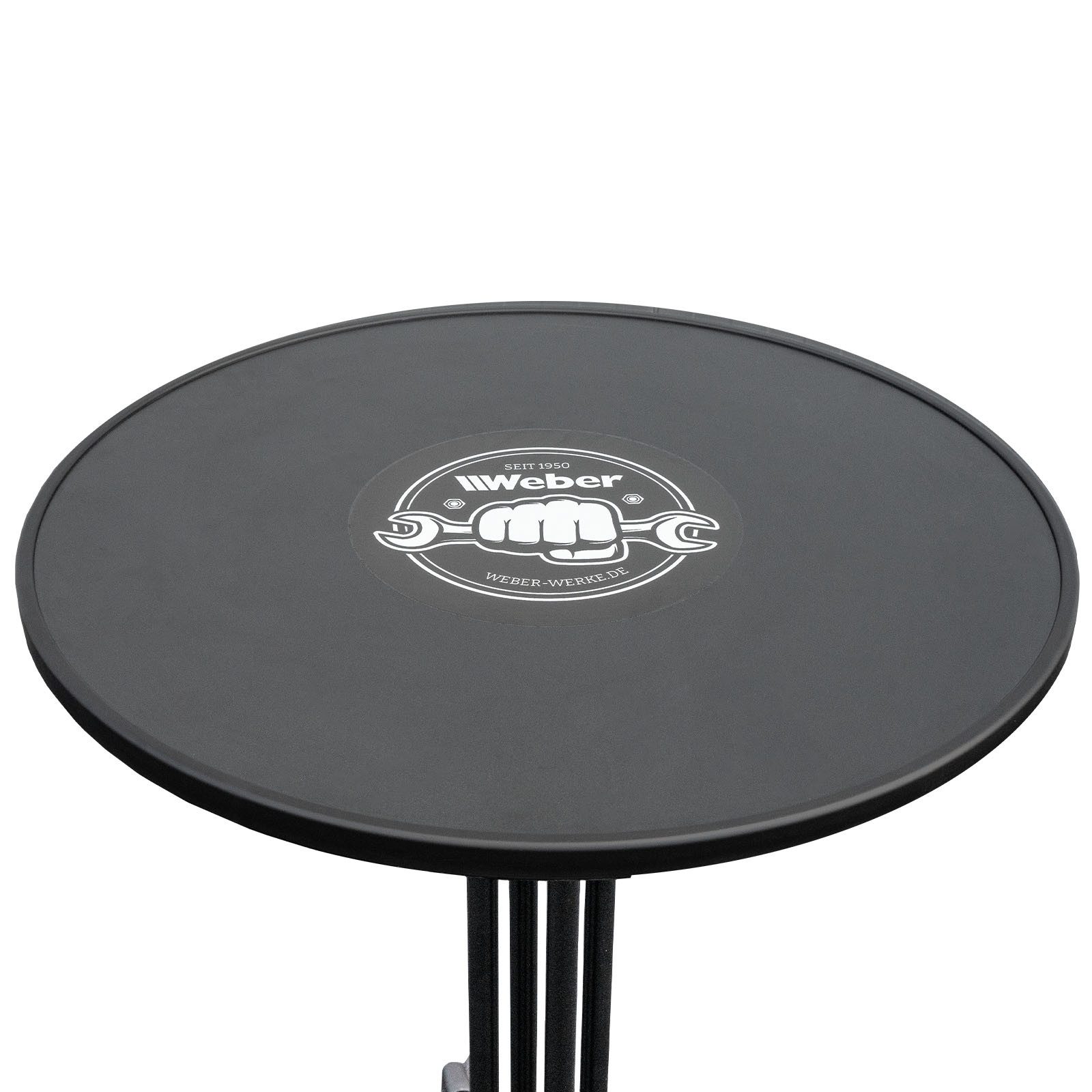Weber GmbH Stehtisch klappbar rund 80 cm Bartisch (1-St), 108 cm hoch, stabil, höhenverstellbare Füße, schwarz