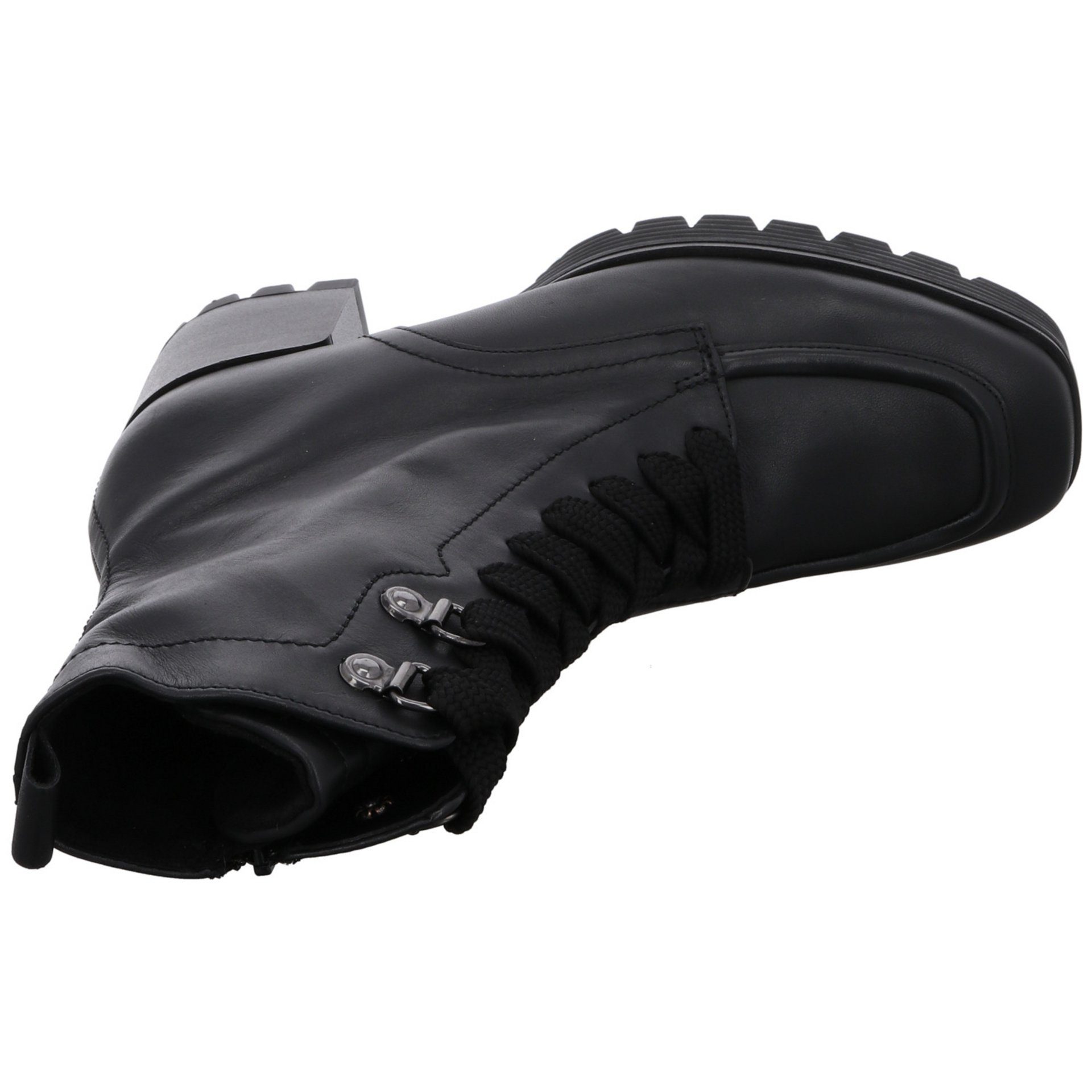Gabor Damen Stiefeletten Veloursleder schwarz (Micro) Schnürstiefelette Schuhe Schnürstiefelette