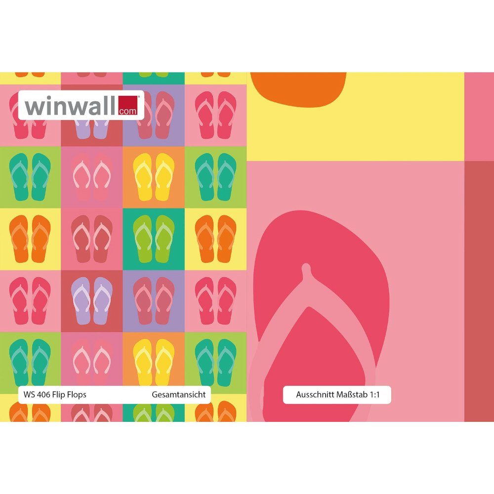 winwall Duschrückwand Duschrückwände ALU-Verbundplatte Dekor: Flip-Flops, (1-tlg), Wandverkleidung aus Alu