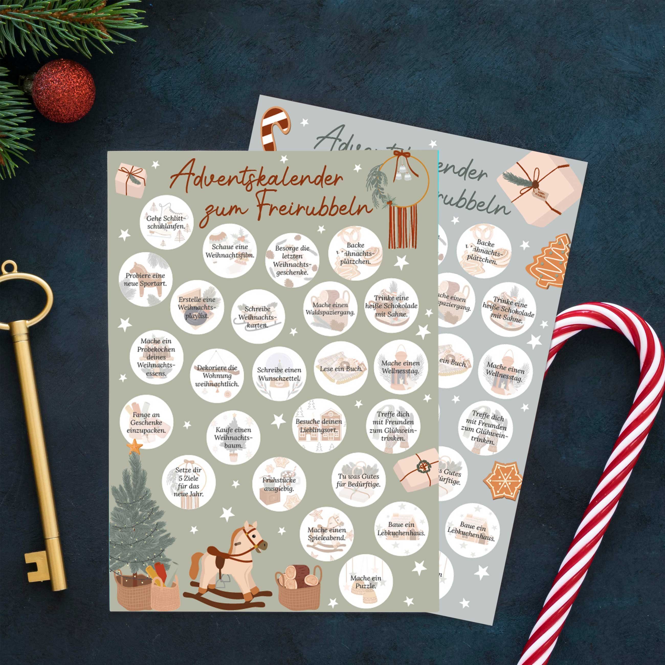 PAPIERDRACHEN Adventskalender Adventskalender zum Freirubbeln