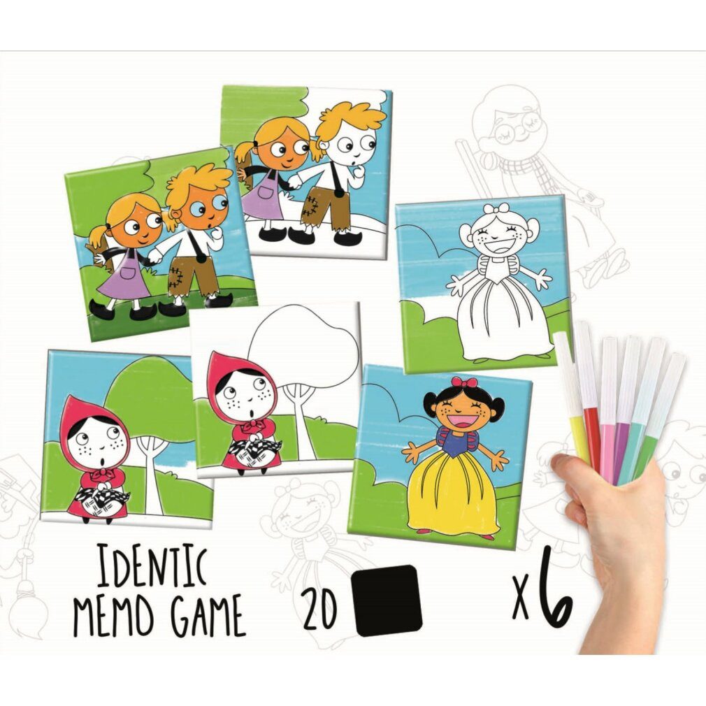 Educa Spiel Ausmal-Memory-Spiel Märchen mit Stiften