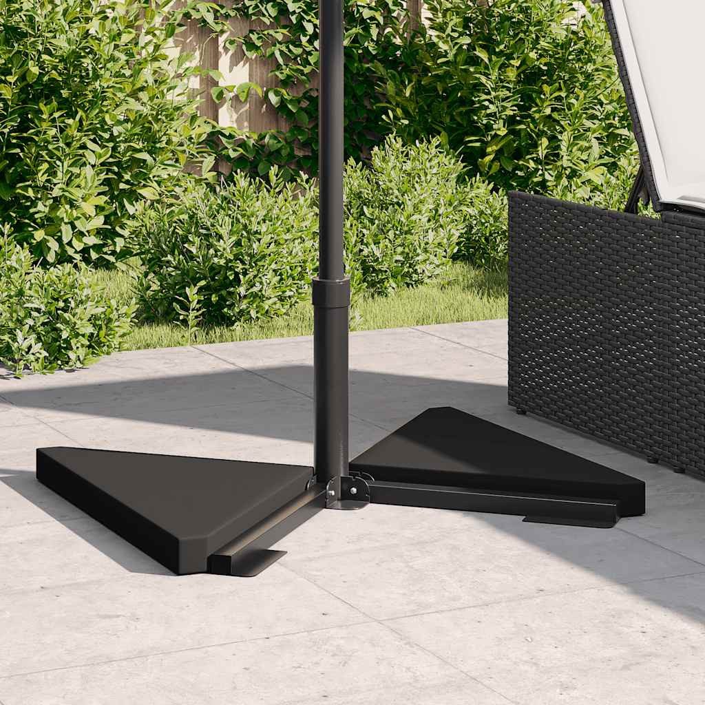 vidaXL Schirmhalter Schirm-Gewichtsplatten 2 Stk. Schwarz Granit Dreieckig 14 kg, 1 tlg.