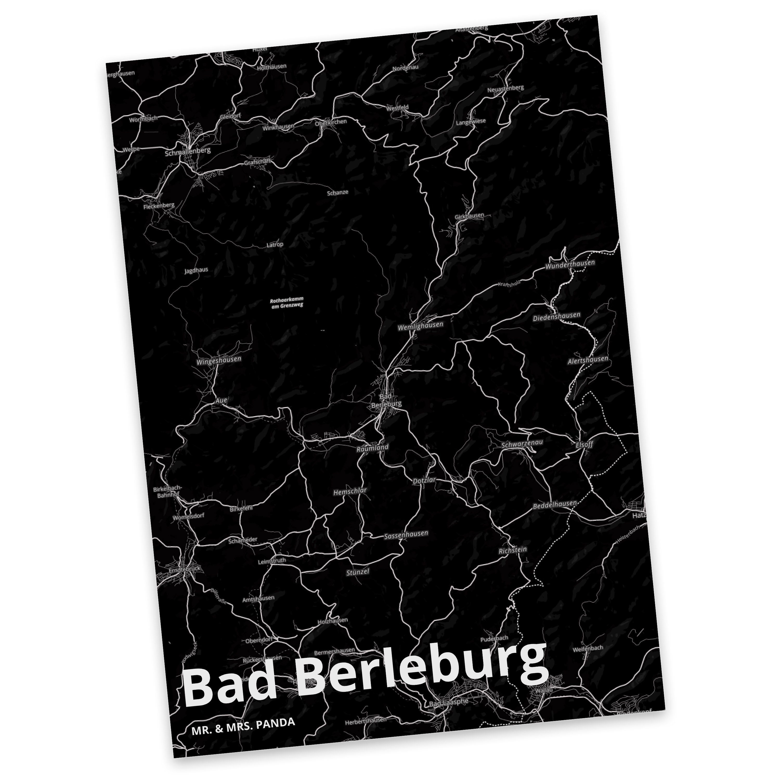 Mr. & Mrs. Panda Postkarte Bad Berleburg - Geschenk, Städte, Einladung, Geschenkkarte, Dankeskar