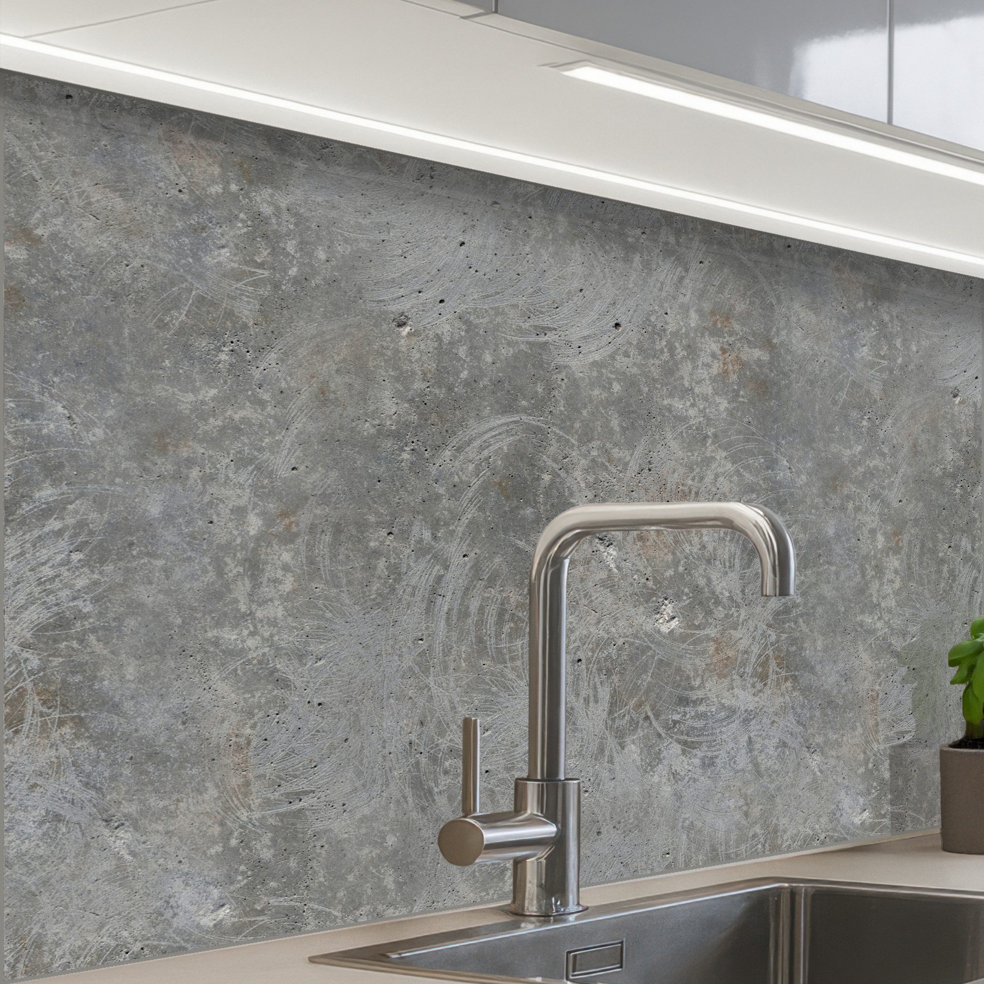 KitchenYeah Küchenrückwand Muster selbstklebend (keine Folie) Steine - Beton - Muster, (1-tlg), Spritzschutz, Küche, Rückwand, Küchenwand, Küchenfront, 30x20 cm