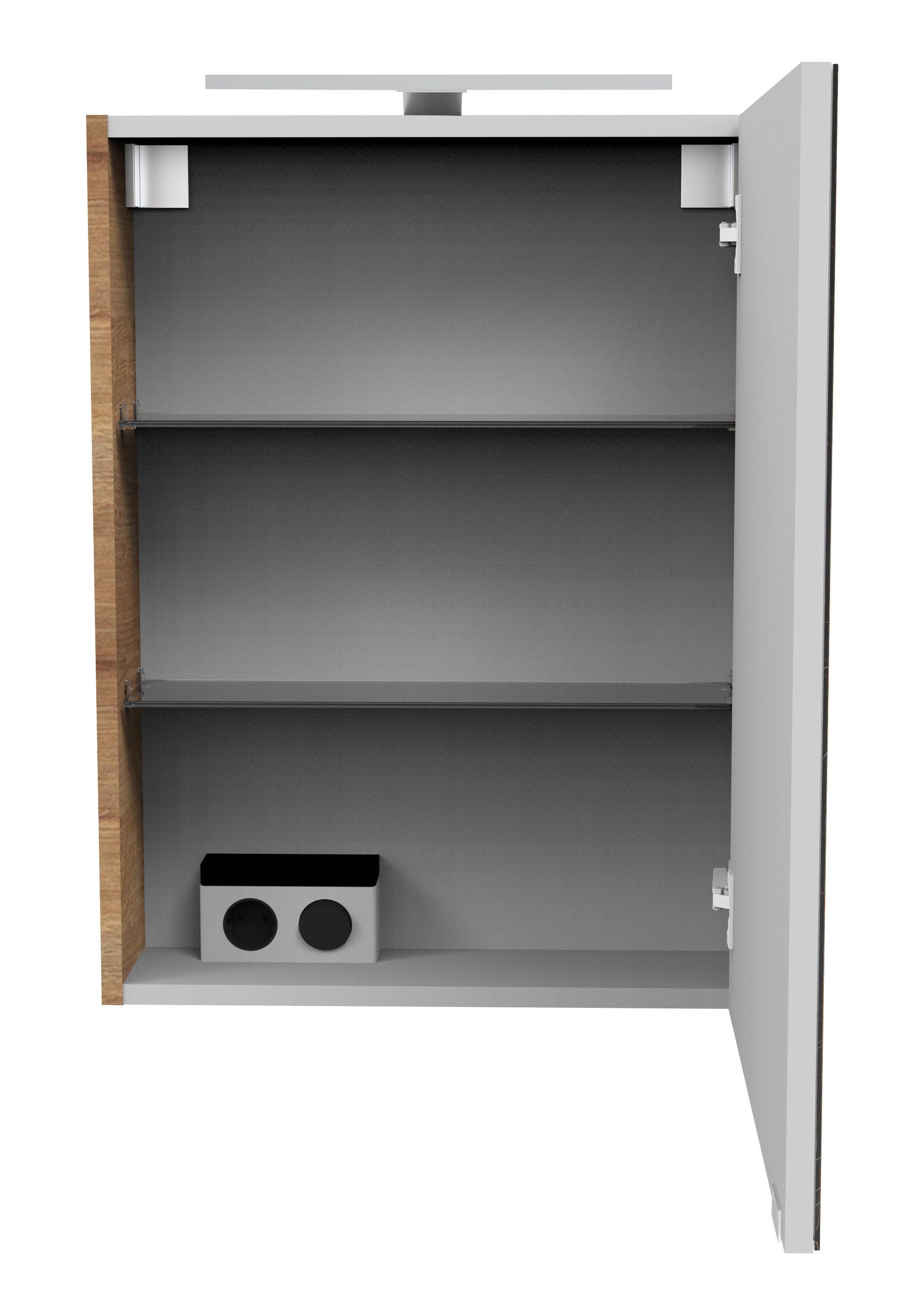 FACKELMANN Spiegelschrank (Spiegelschrank mit LED-Aufsatzleuchte) Badmöbel