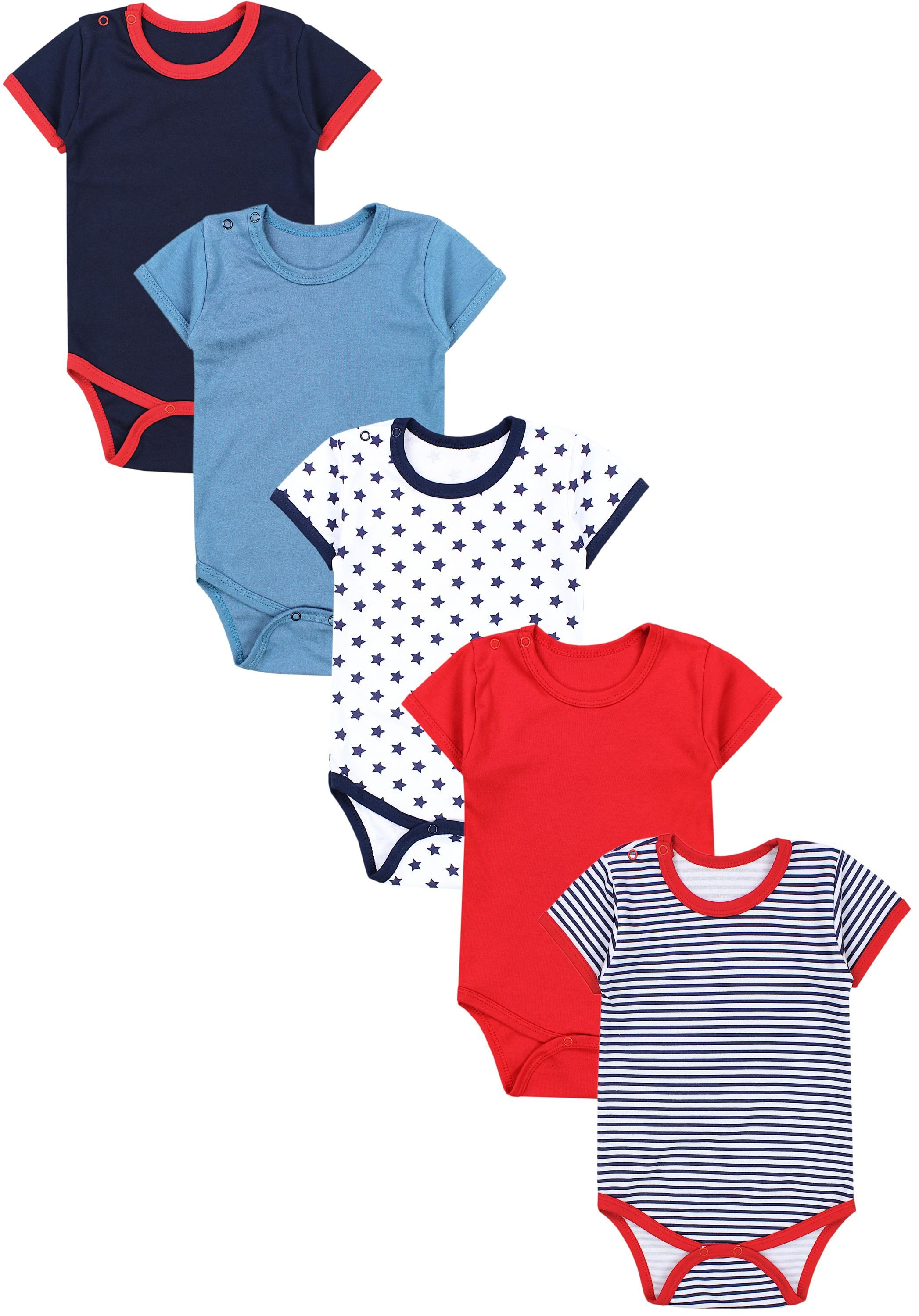 TupTam Kurzarmbody TupTam Jungen Baby Body Kurzarm in Unifarben - 5er Pack