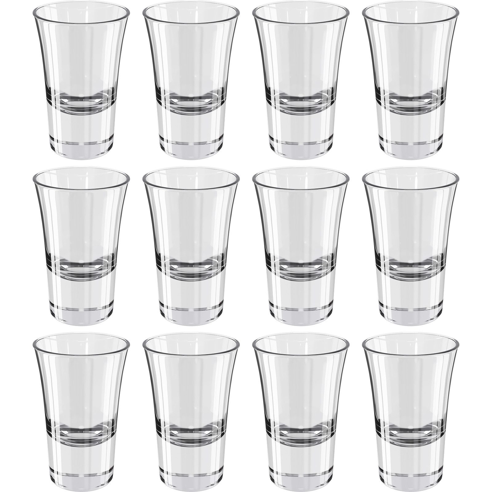 Wellgro Glas Wellgro 3,4cl Schnapsgläser - 4,5 x 7 cm - Shotgläser, 12-tlg.