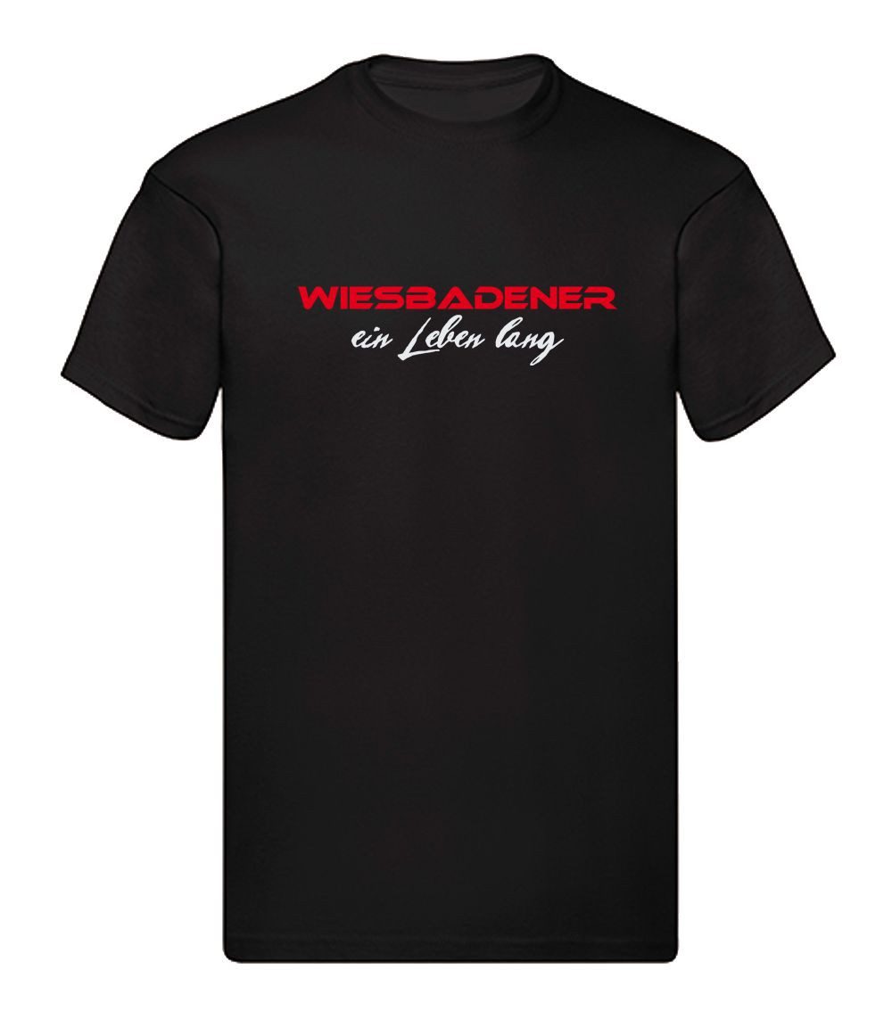 G-graphics T-Shirt Wiesbadener ein Leben lang (1-tlg) Herren T-Shirt mit einem Motiv für den echten Fan