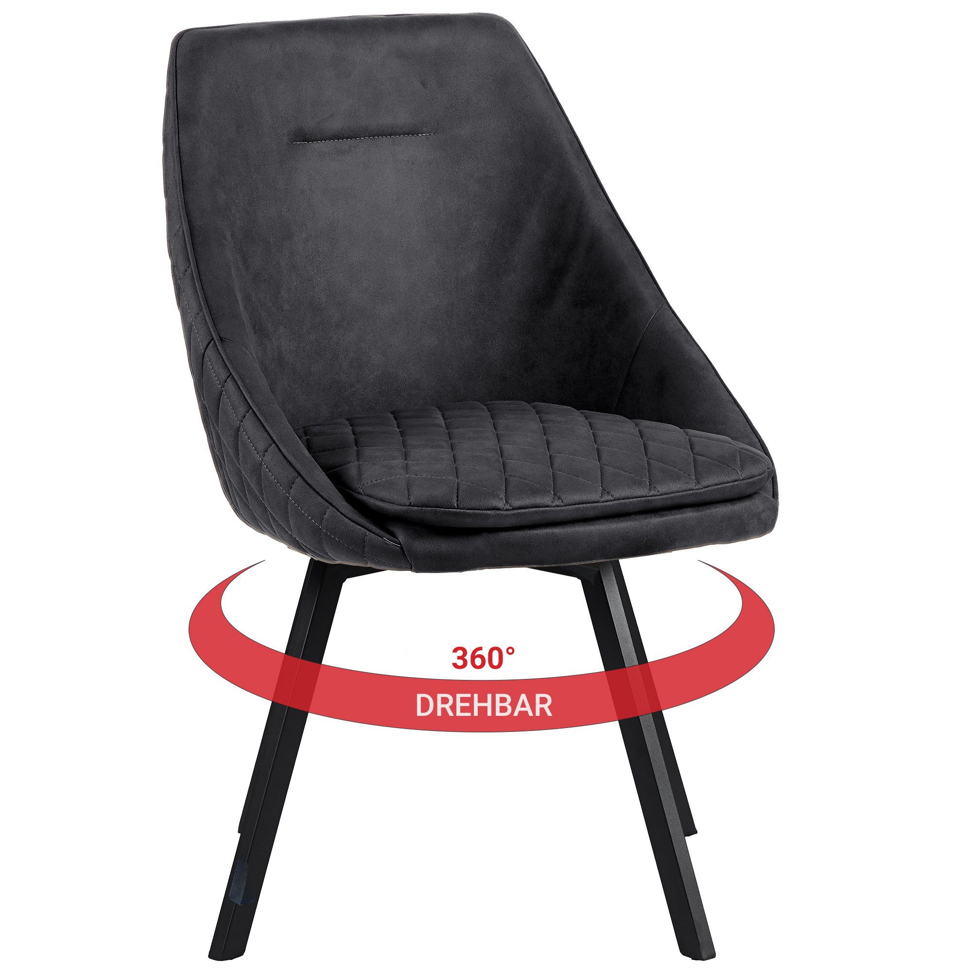 TRISENS Drehstuhl Polsterstuhl Cassiopeia (2 St), Essstuhl mit abgesteppter günstig online kaufen