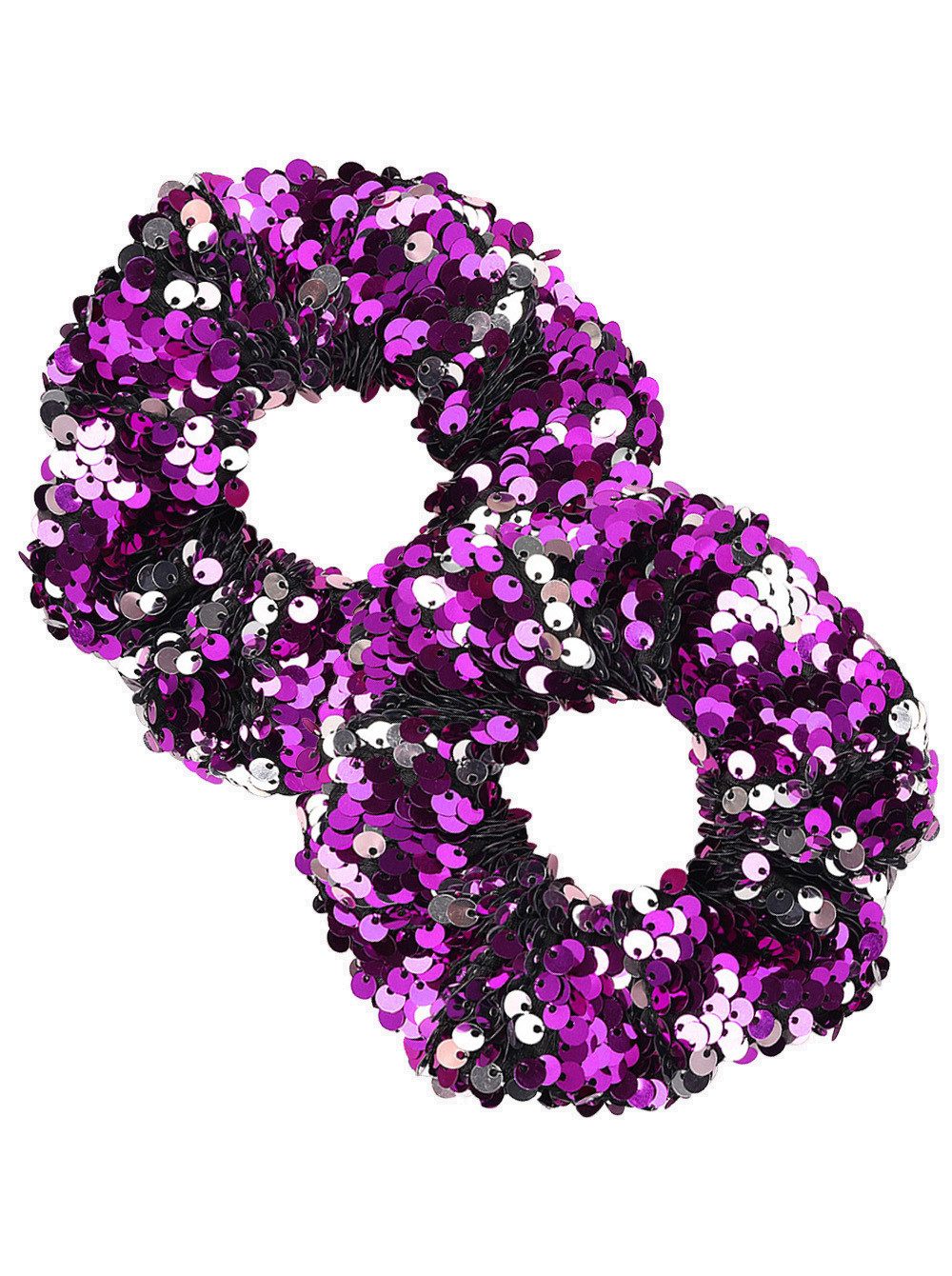 axy Haargummi Pailletten Haargummis Set Mädchen Damen Meerjungfrau, Doppelpack, 2-Teiliges Haargummis Set, elastisch glitzernd Zopfgummi Haarteil Haarband Zopfhalter