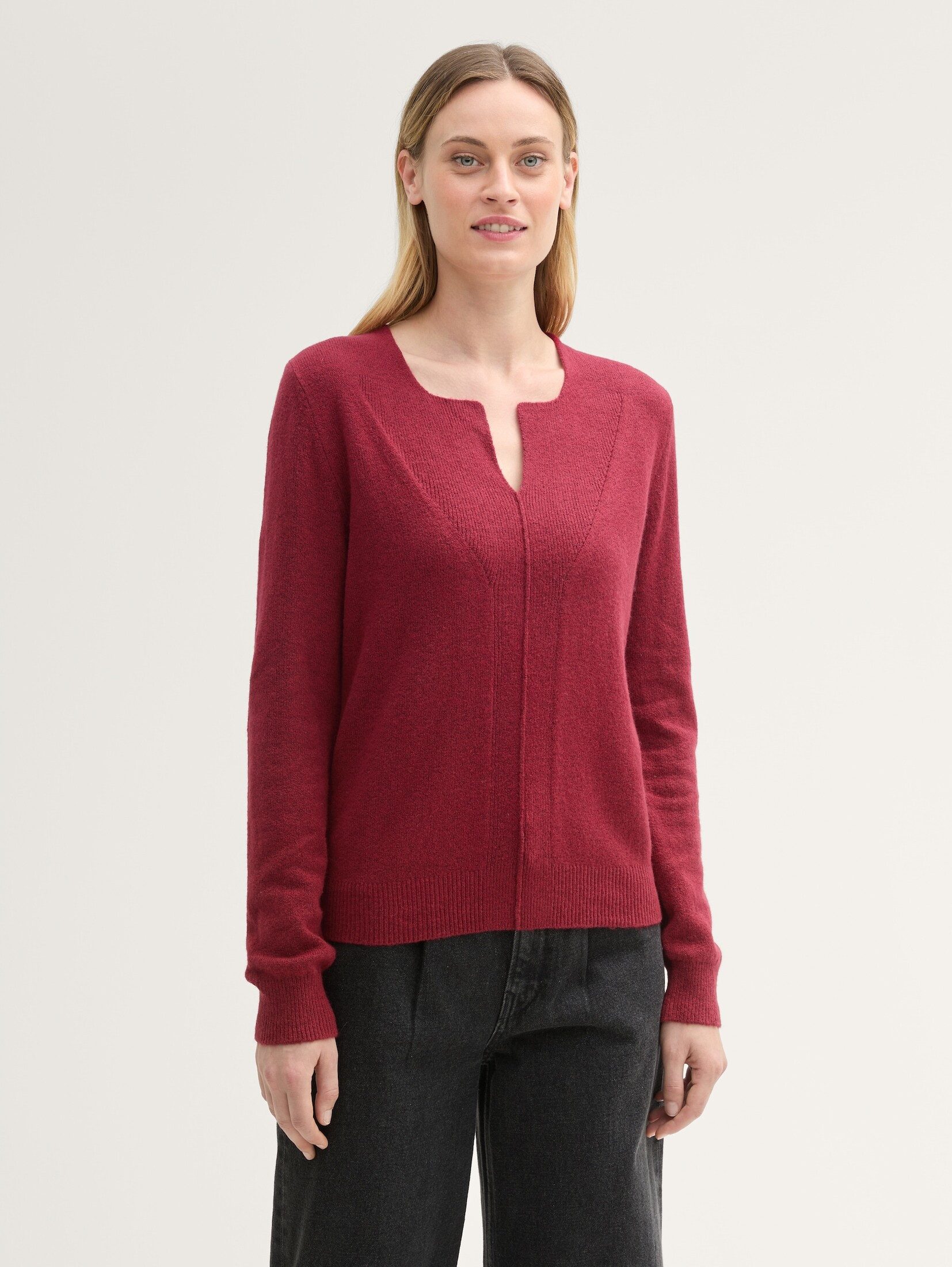 Strickpullover Weicher Strick Pullover mit Wollanteil