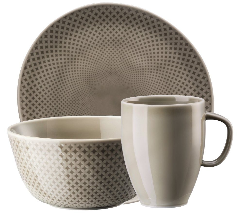Rosenthal Frühstücks-Set Junto Pearl Grey Frühstücksset 12tlg