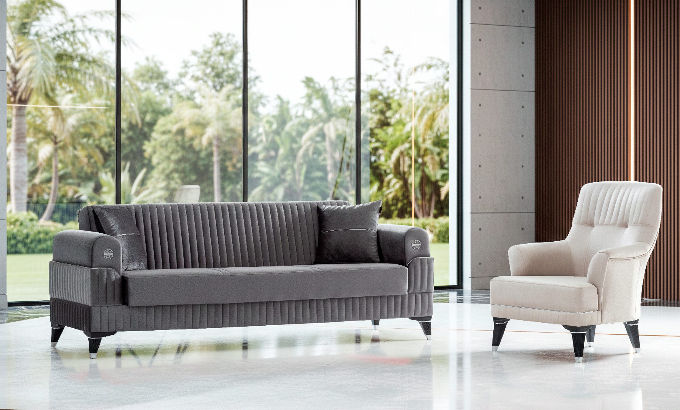 Nobelaa Sofa Sitzgruppe/Sofa Set - Wohnzimmergarnitur "Magnessia" 3+3+1