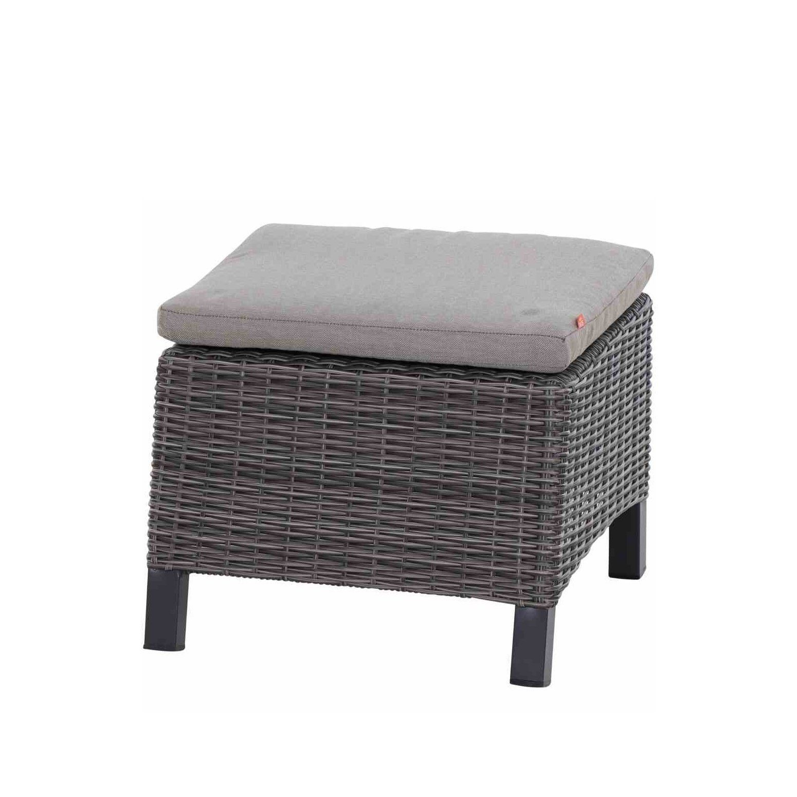 Siena Garden Gartenlounge-Hocker Corido, Dining Fußhocker Polyrattan, Untergestell Aluminium, inkl. Sitzkissen